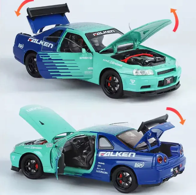 1:24 NISSAN SKYLINE GTR FLORAL EDITION ALLOY DIECAST MODEL