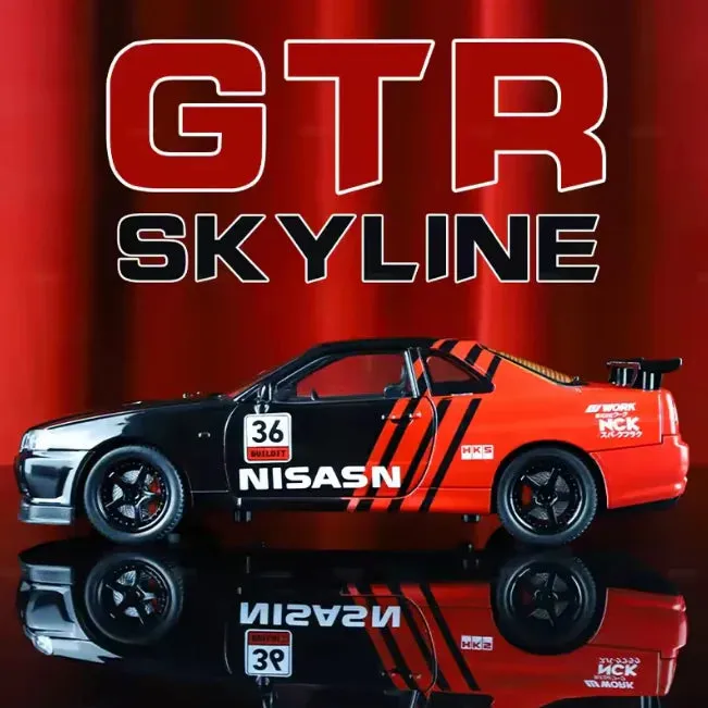 1:24 NISSAN SKYLINE GTR FLORAL EDITION ALLOY DIECAST MODEL