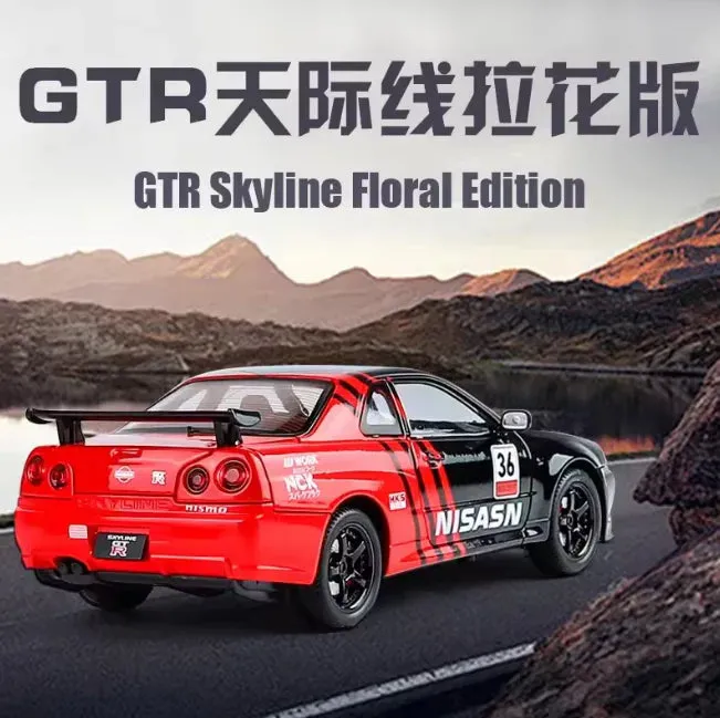 1:24 NISSAN SKYLINE GTR FLORAL EDITION ALLOY DIECAST MODEL