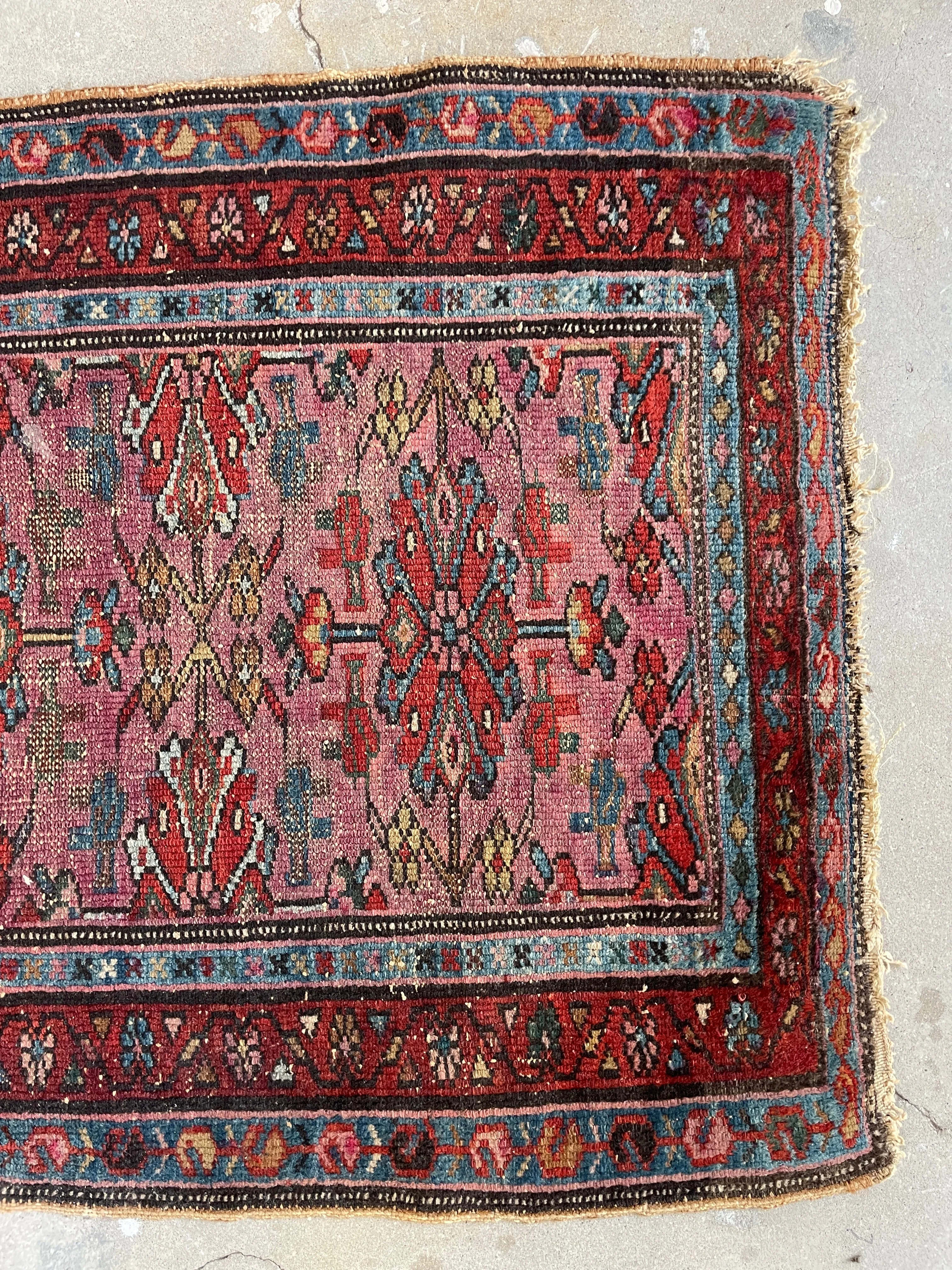 2'6 x 4' Antique Persian Malayer Rug #3081 / Small Persian Rug