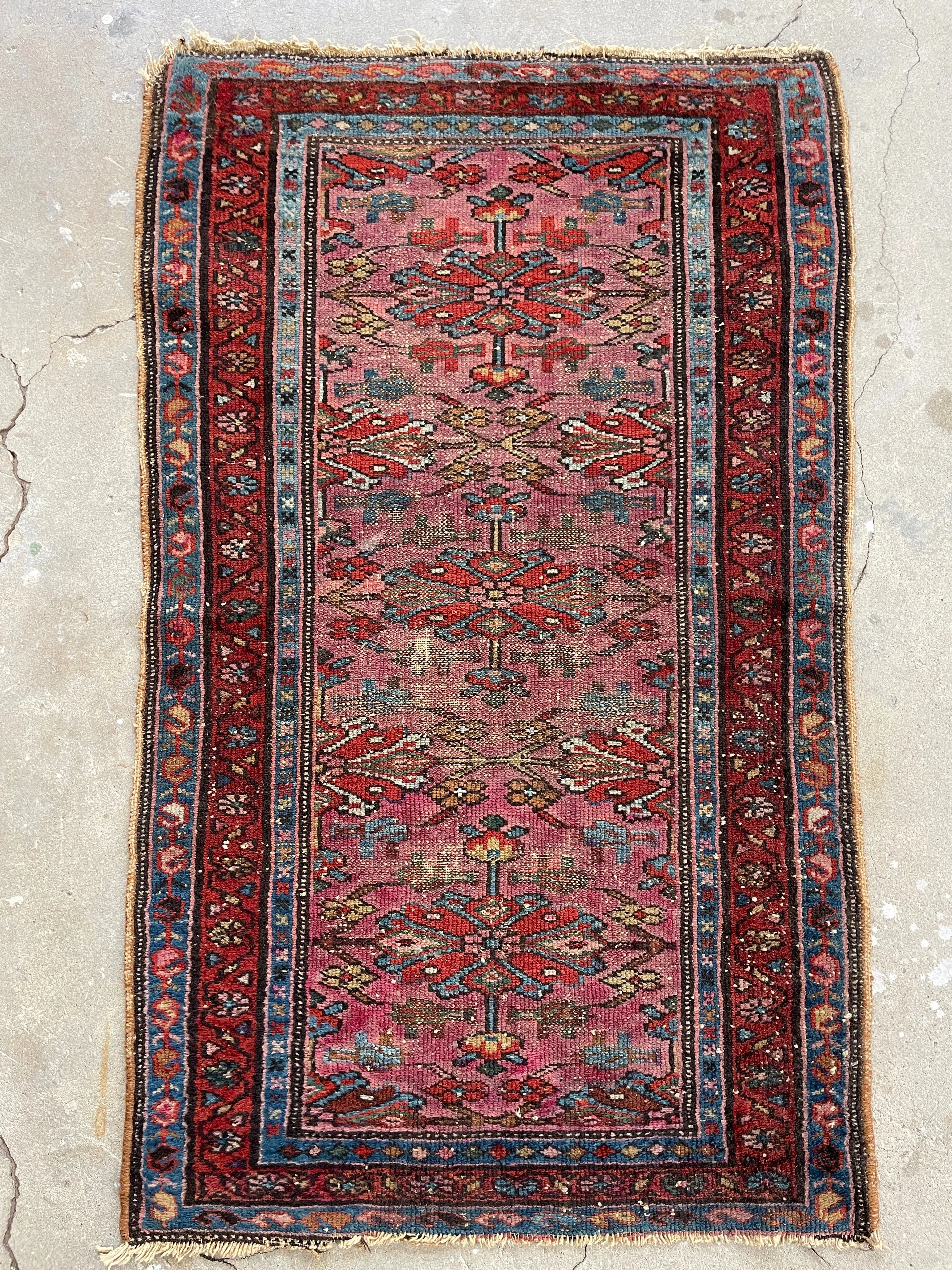 2'6 x 4' Antique Persian Malayer Rug #3081 / Small Persian Rug