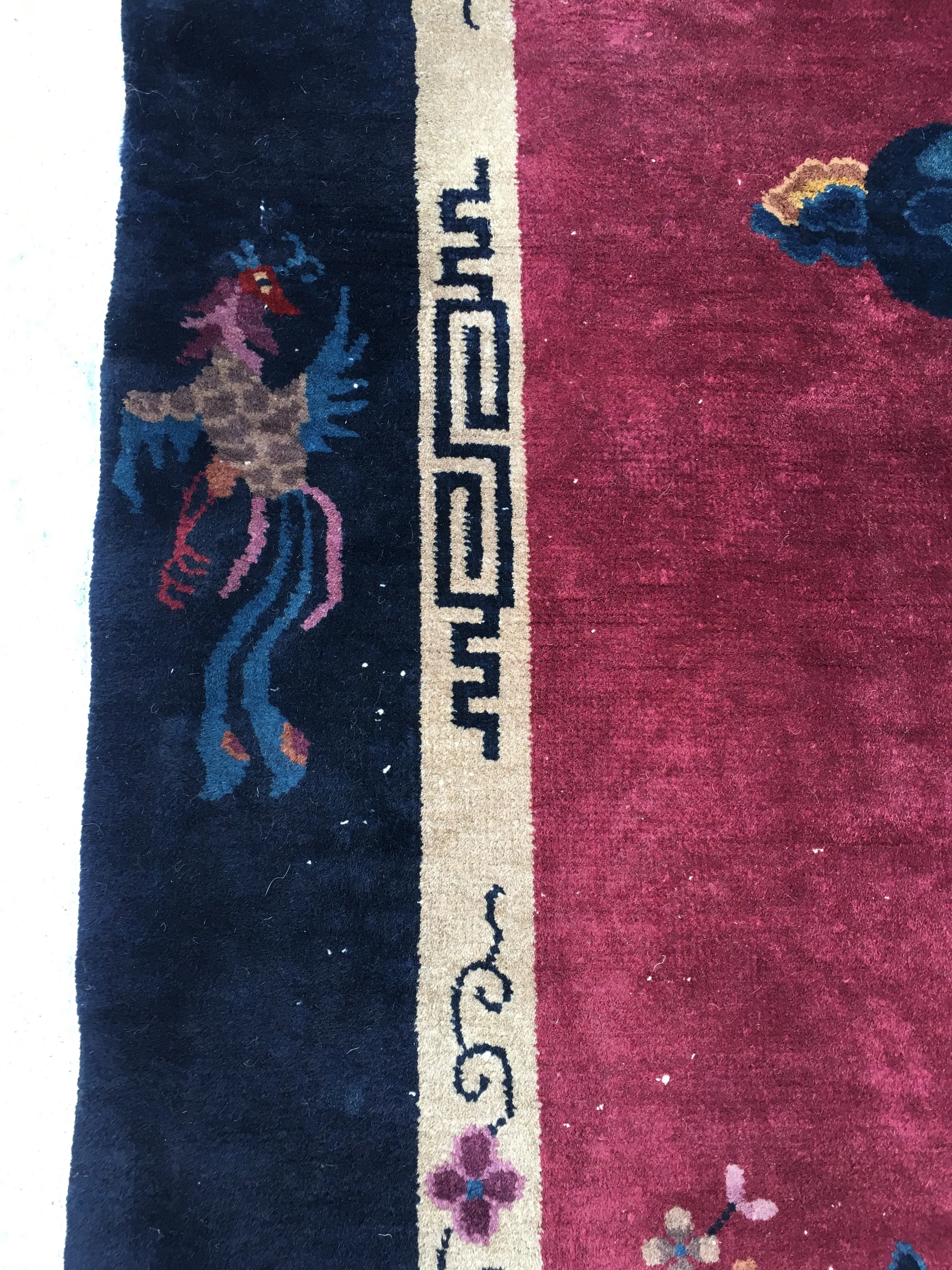 4’1 x 6’ antique Chinese Art Deco Rug (#392)