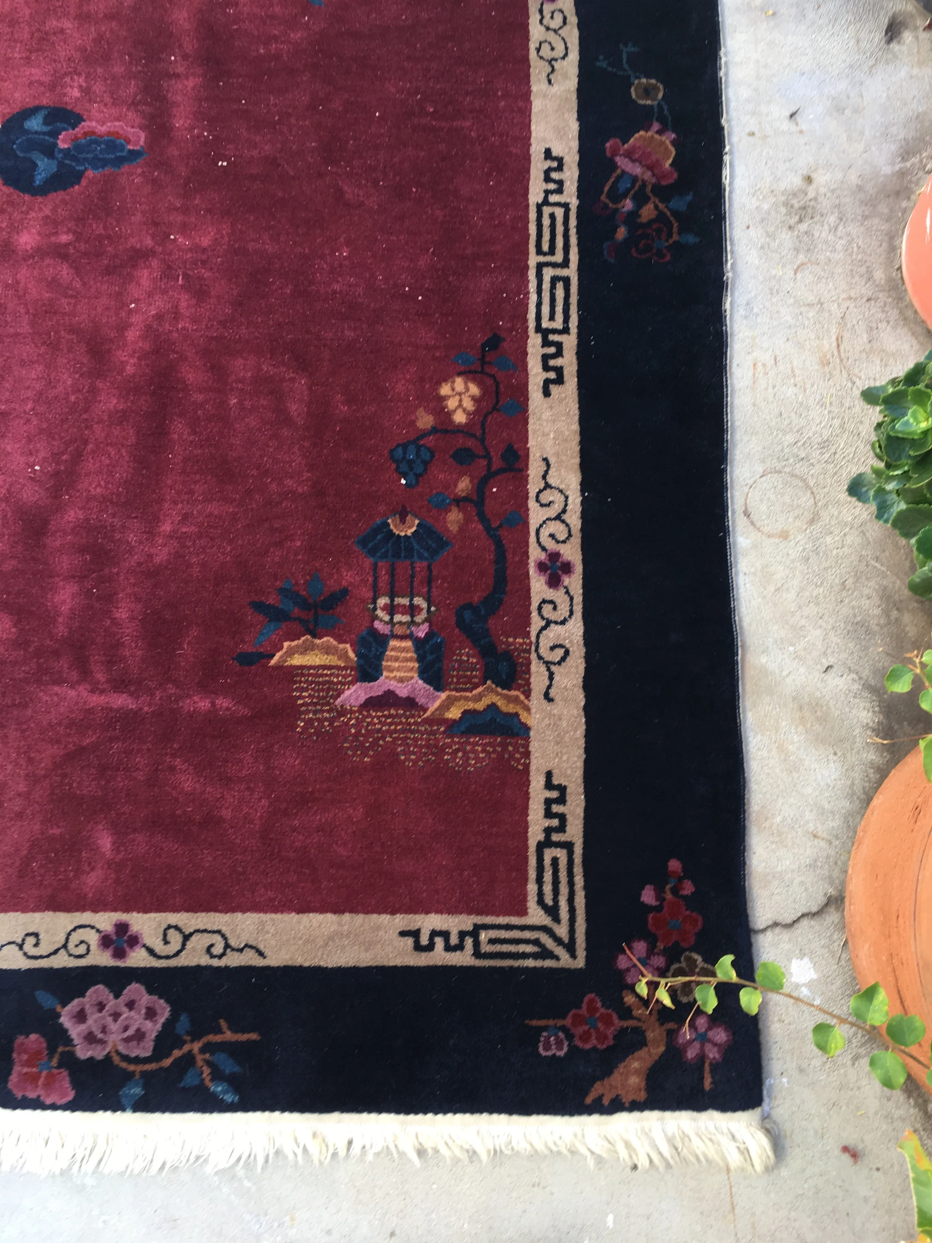 4’1 x 6’ antique Chinese Art Deco Rug (#392)