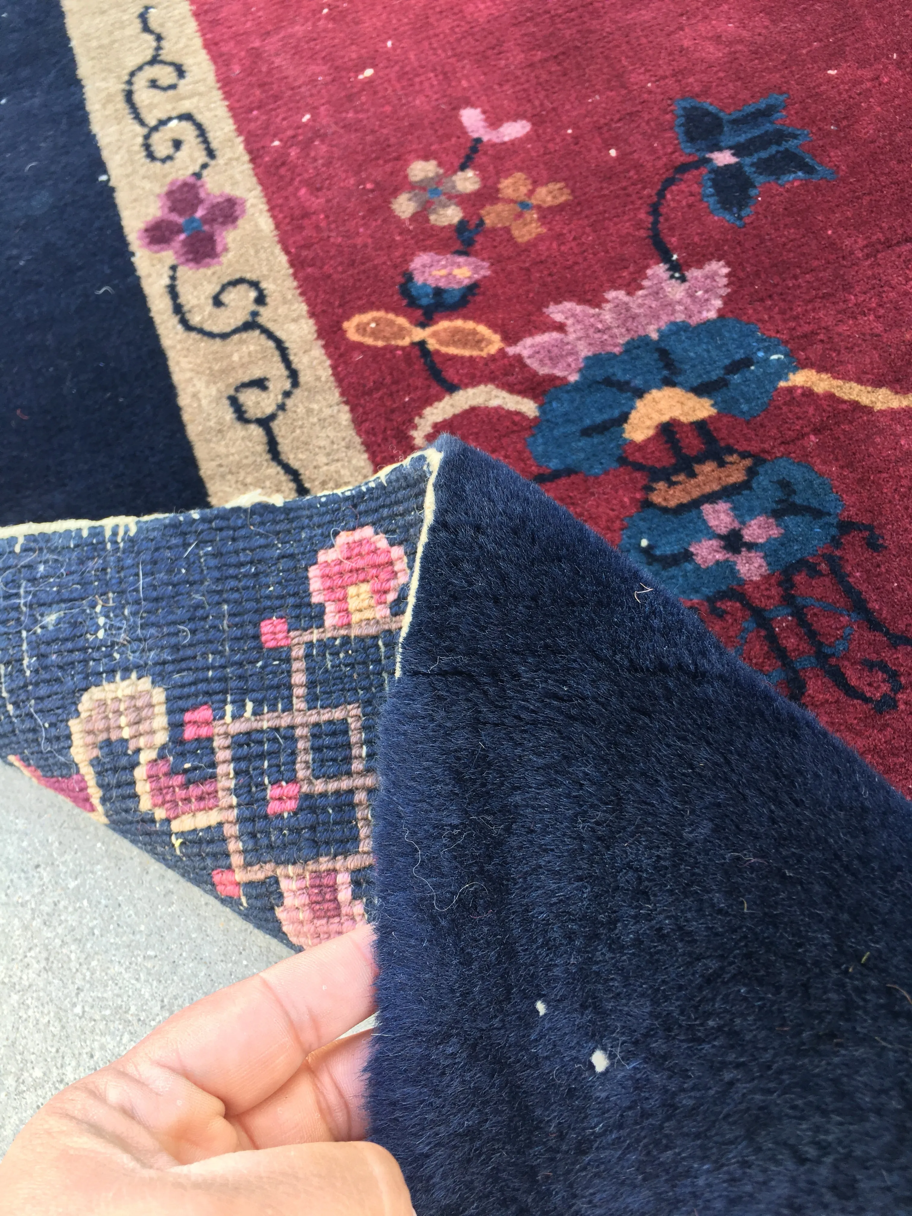 4’1 x 6’ antique Chinese Art Deco Rug (#392)
