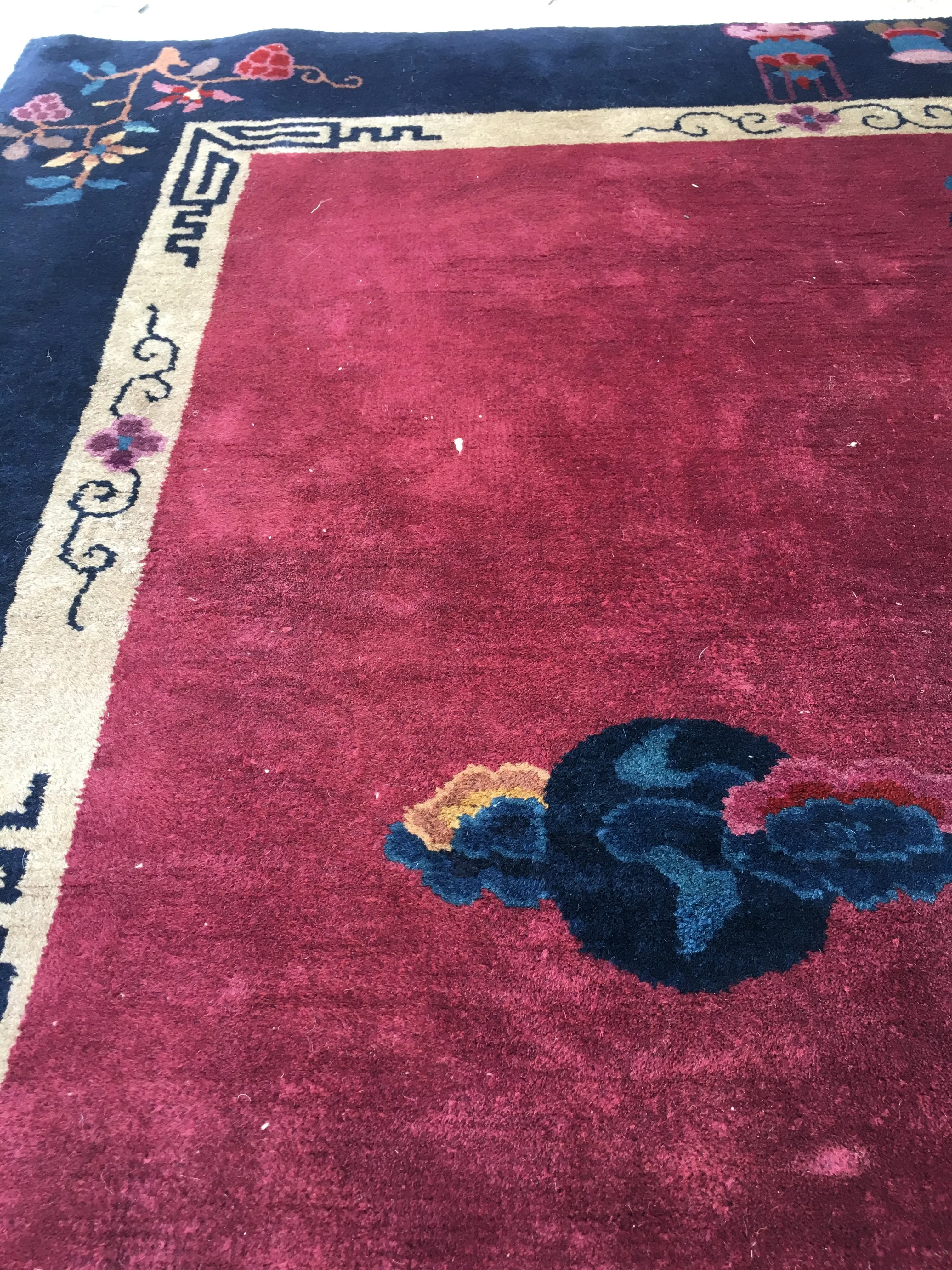 4’1 x 6’ antique Chinese Art Deco Rug (#392)