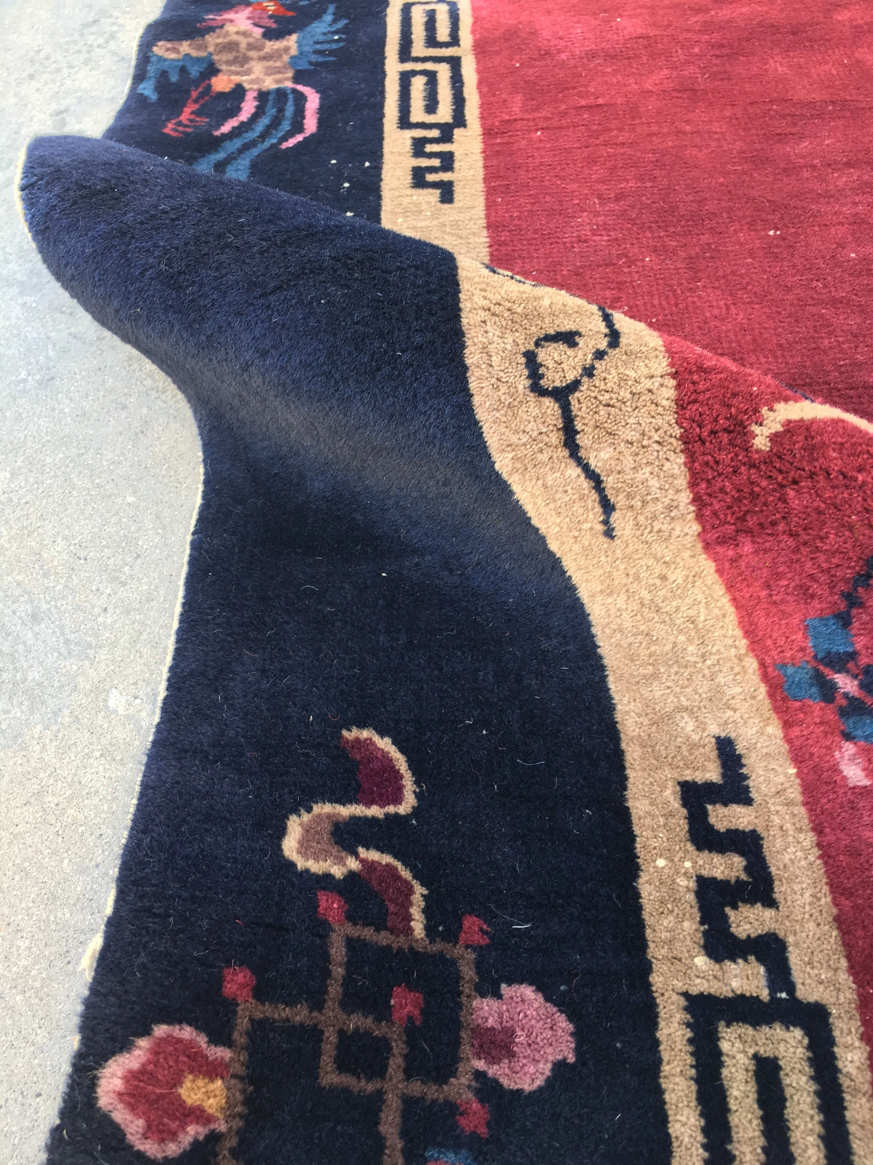 4’1 x 6’ antique Chinese Art Deco Rug (#392)