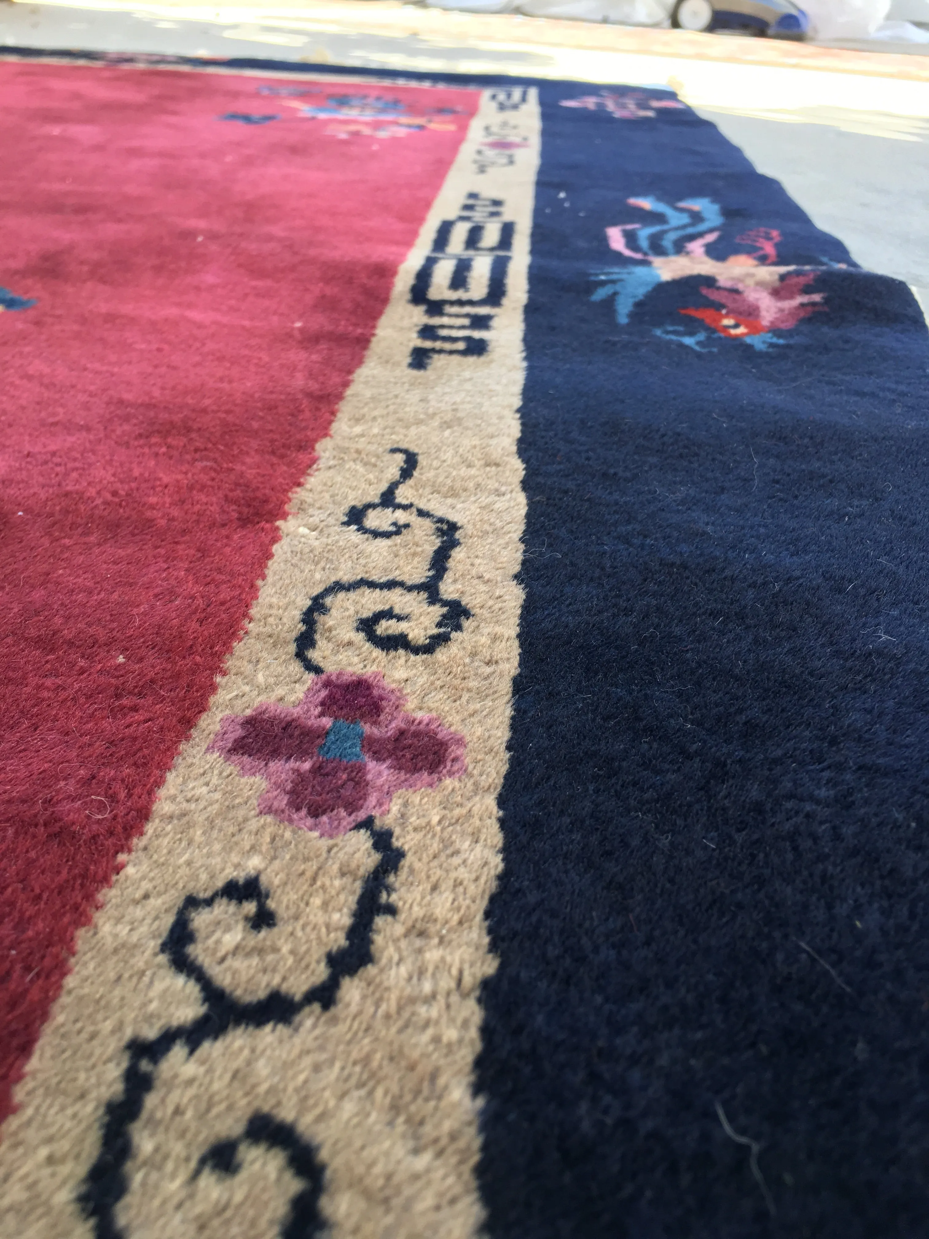 4’1 x 6’ antique Chinese Art Deco Rug (#392)