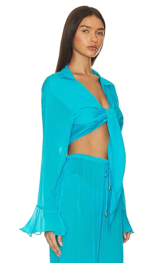 CIN CIN Luau Sheer Top in Blue