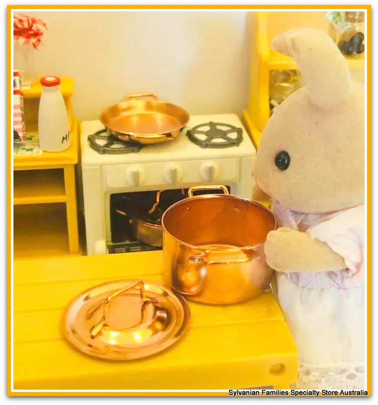 Copper pots and skillet