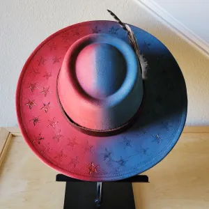 CUSTOM Hand-Painted Branded Cowgirl Western Boho Hat A60