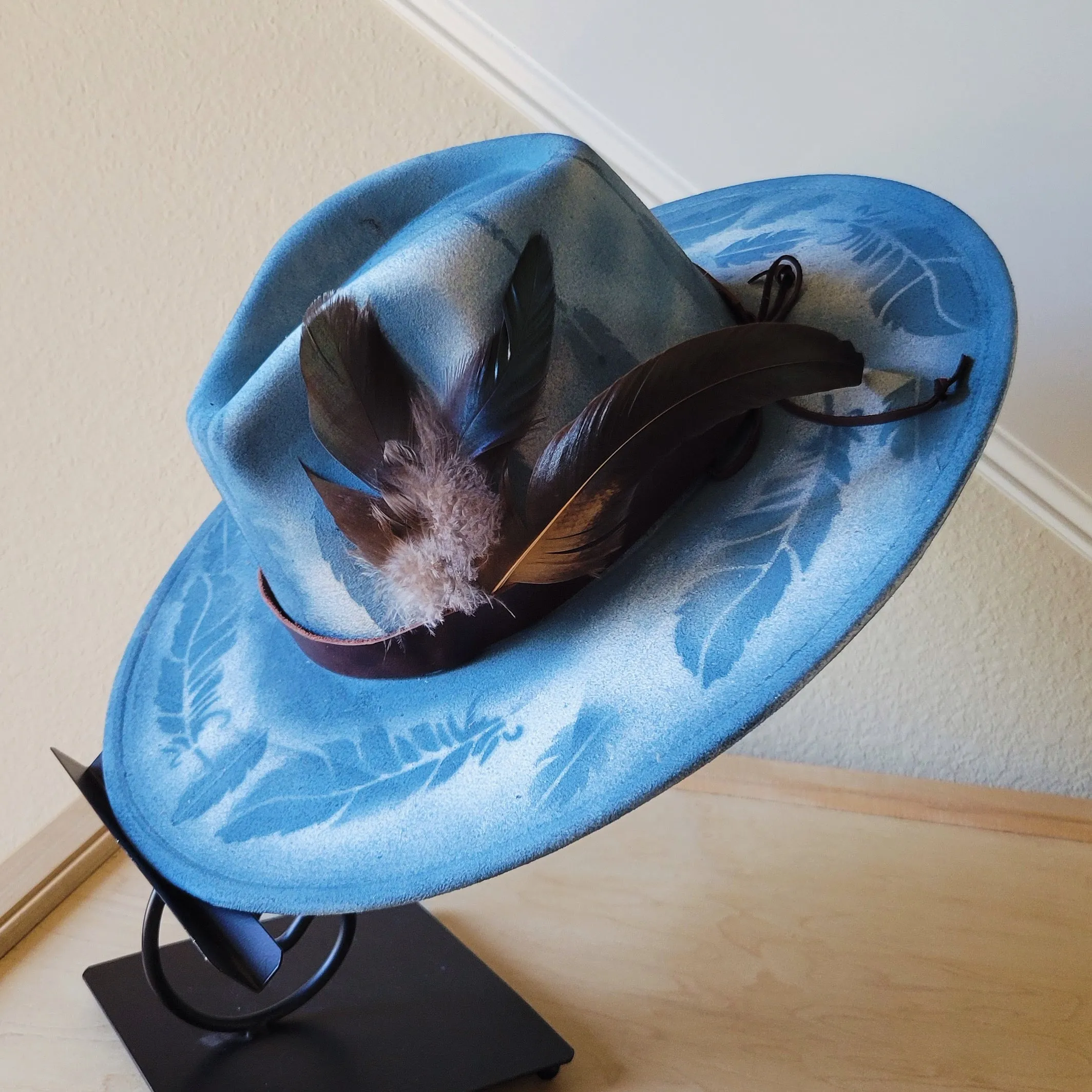 CUSTOM Hand-Painted Branded Cowgirl Western Boho Hat A69