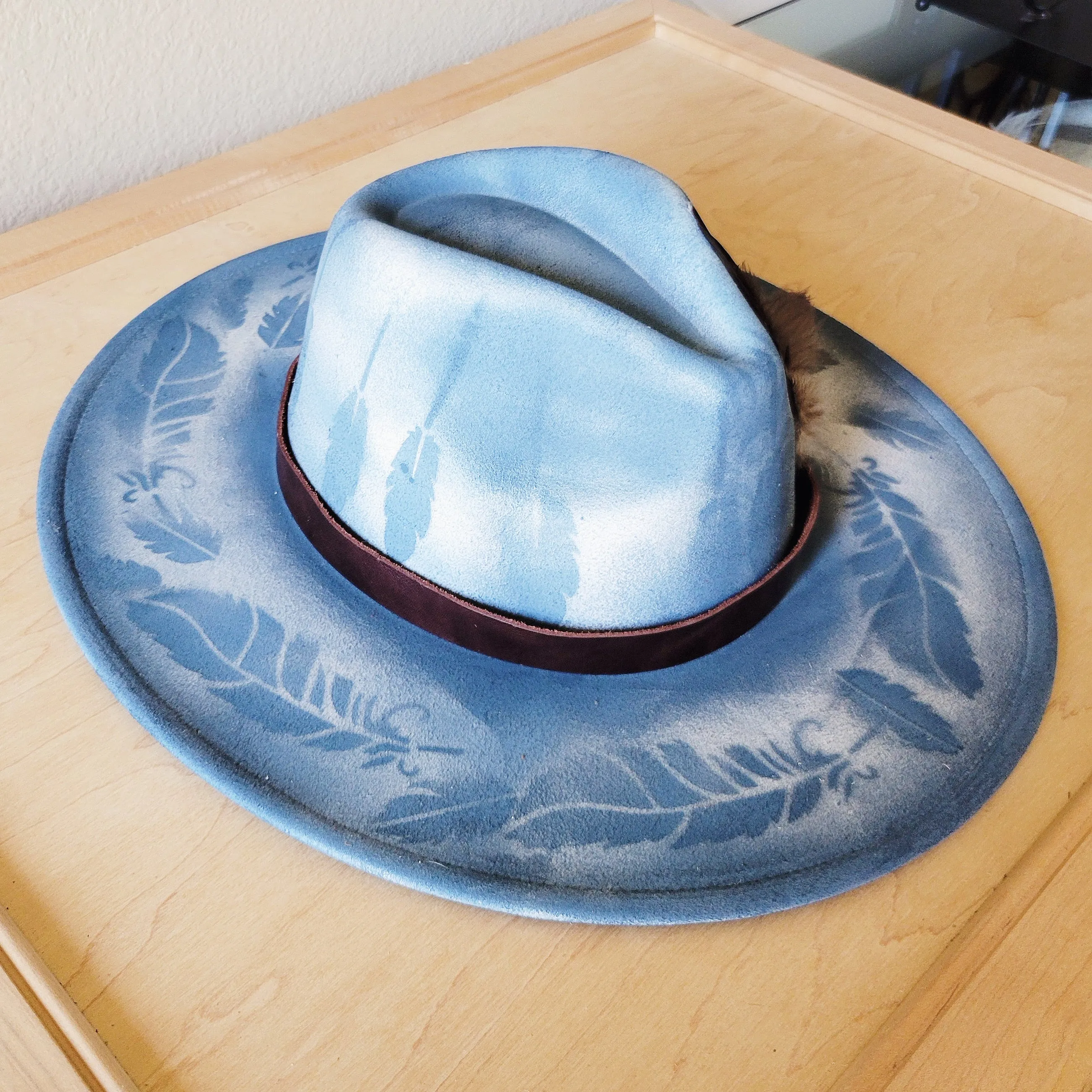 CUSTOM Hand-Painted Branded Cowgirl Western Boho Hat A69