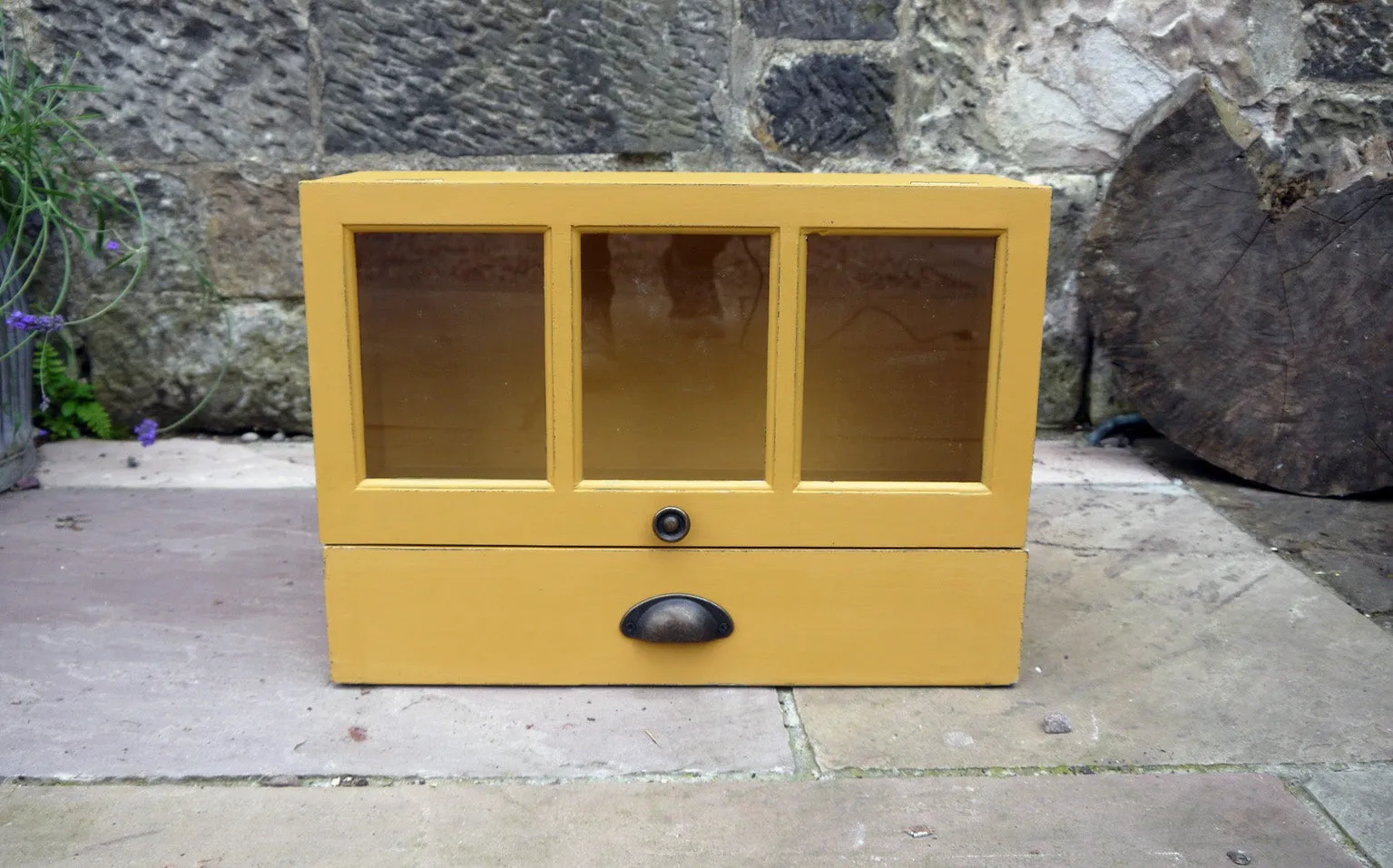 Custom listing for Mhairi painted wall cabinet in Mustard Yellow