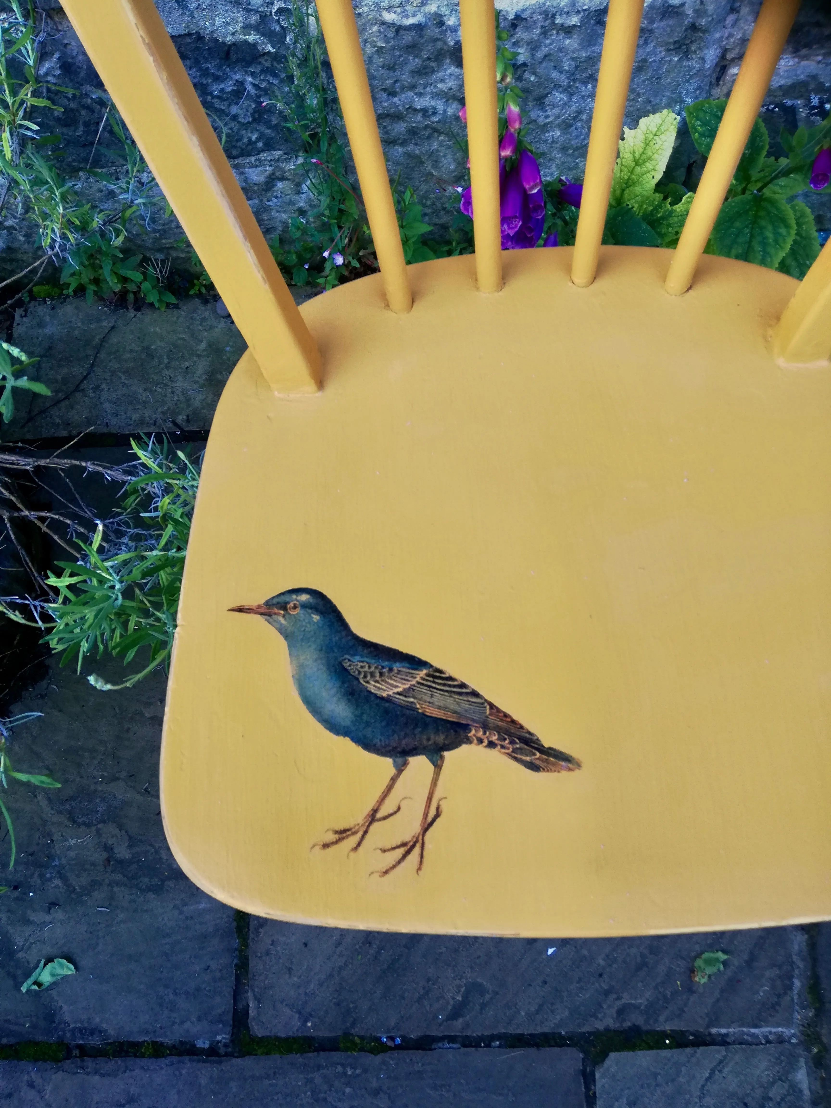 Custom order for Beth Anderson painted mustard yellow chair