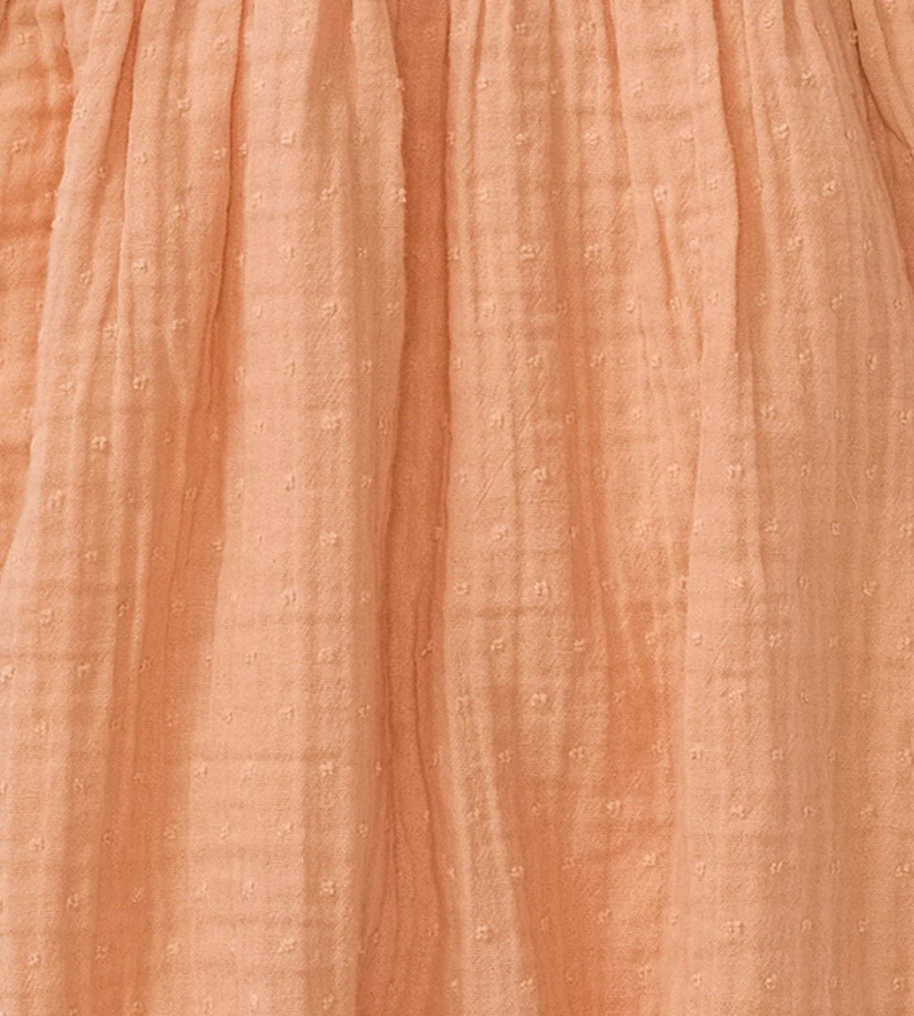 Dotted Muslin Jumpsuit: Peach Puff / 24 Months