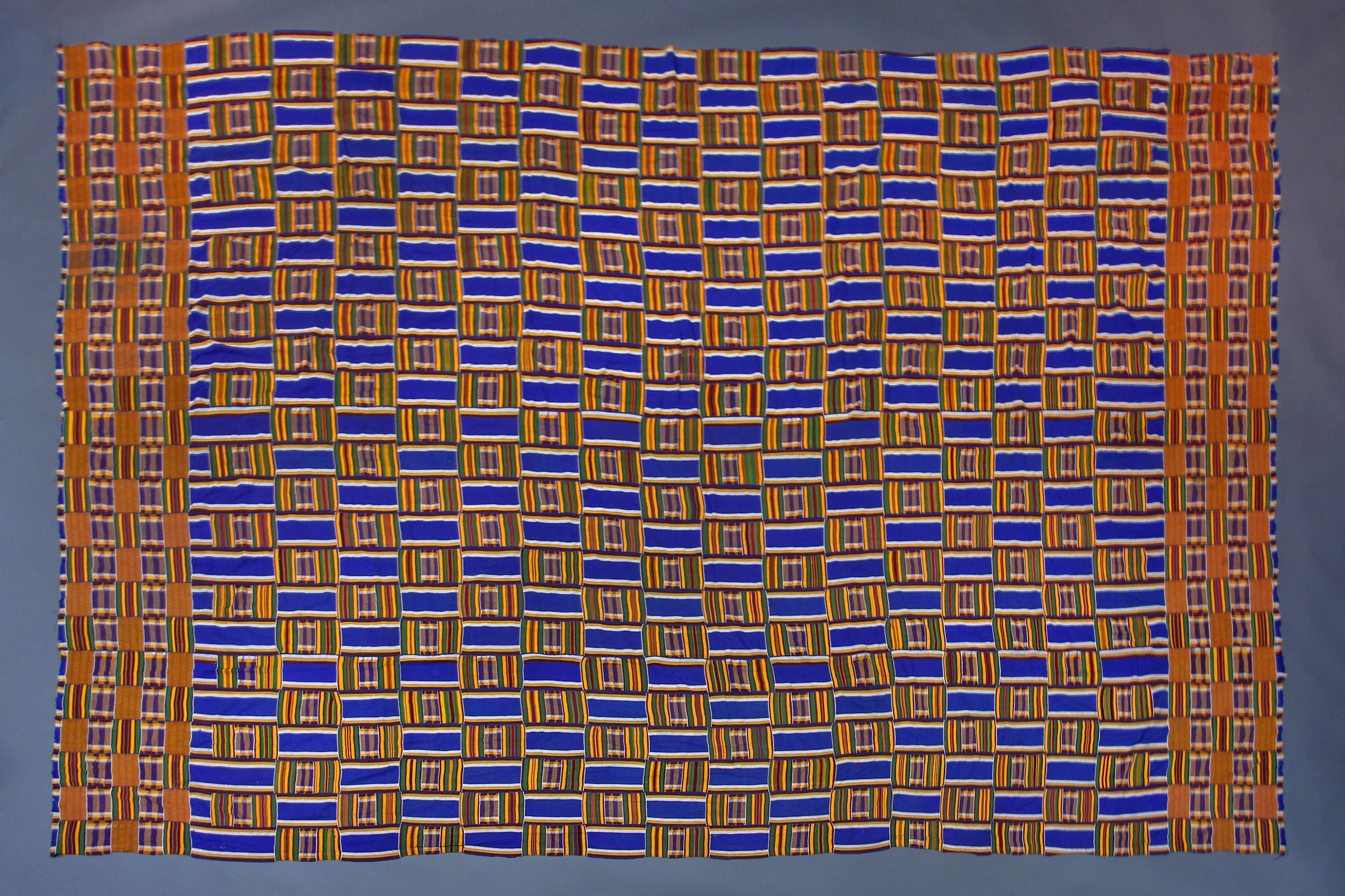 Extra Large, Authentic Ghana Kente, African Hand Dyed Rayon, Woven Cotton, Traditional Ashanti Men Wrap Cloth