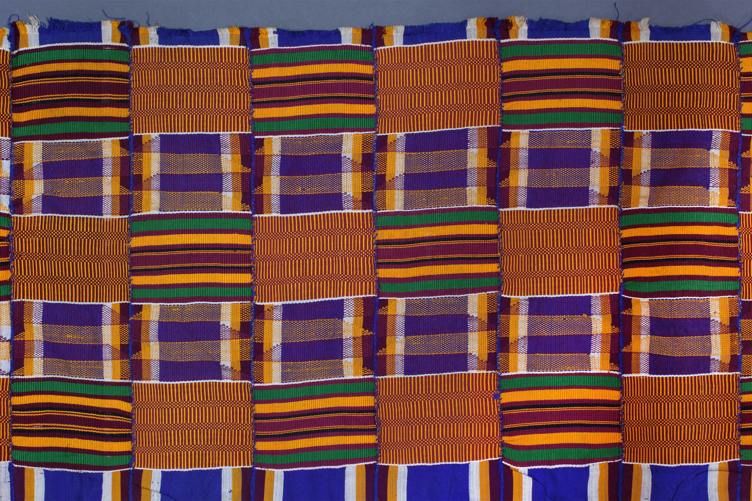 Extra Large, Authentic Ghana Kente, African Hand Dyed Rayon, Woven Cotton, Traditional Ashanti Men Wrap Cloth
