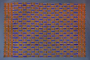Extra Large, Authentic Ghana Kente, African Hand Dyed Rayon, Woven Cotton, Traditional Ashanti Men Wrap Cloth