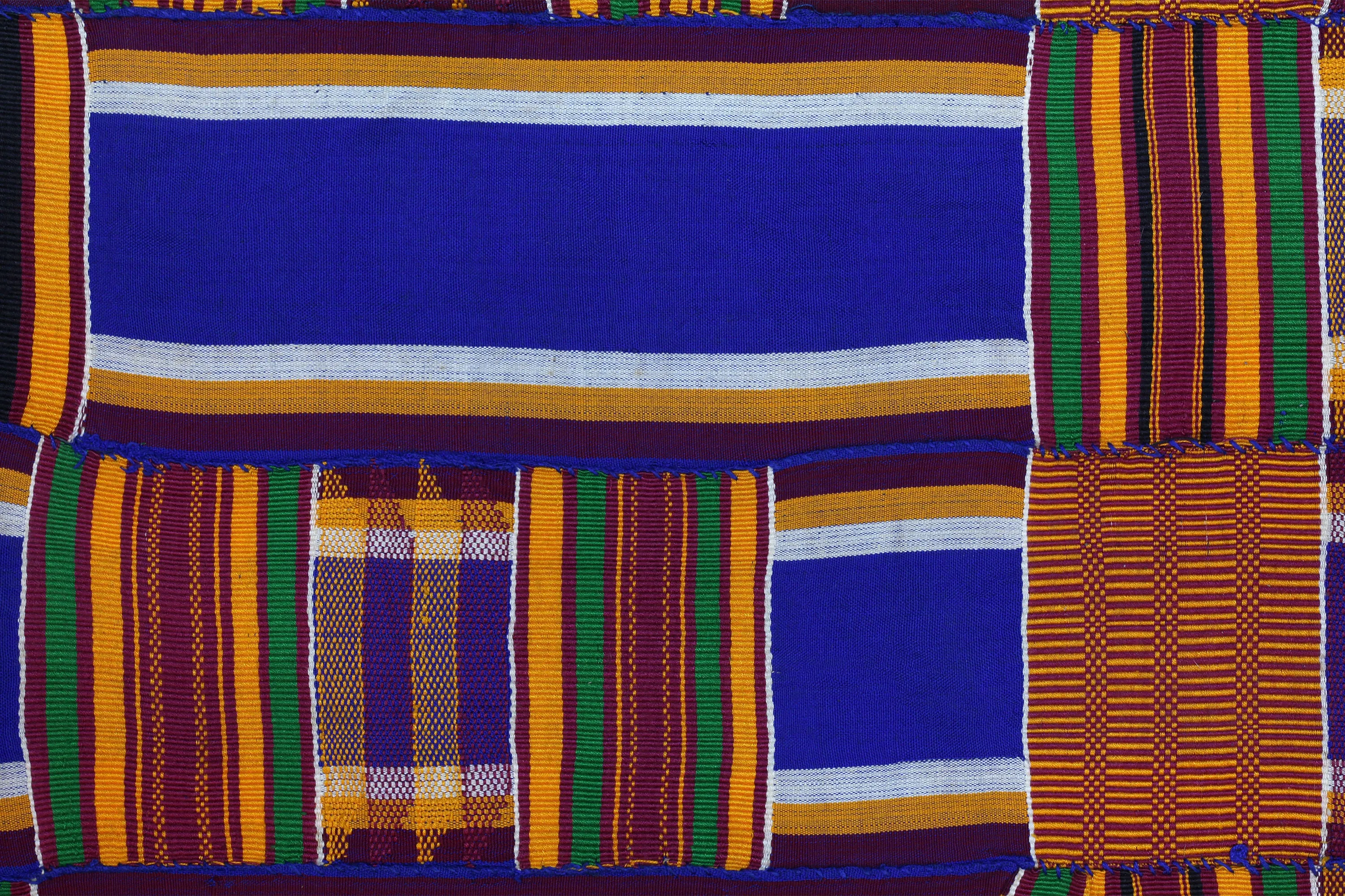 Extra Large, Authentic Ghana Kente, African Hand Dyed Rayon, Woven Cotton, Traditional Ashanti Men Wrap Cloth