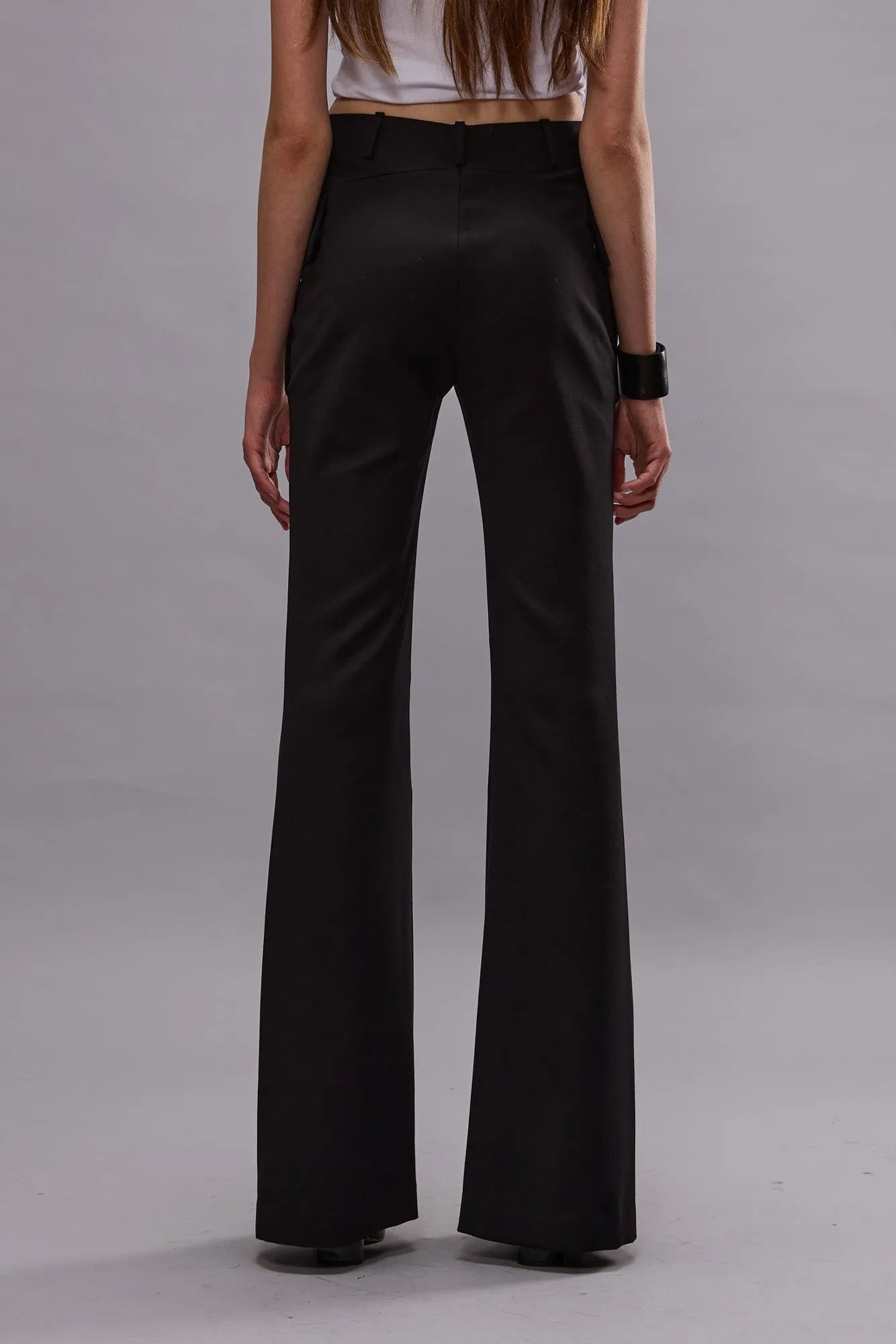 FLARE LEG TROUSER - BLACK
