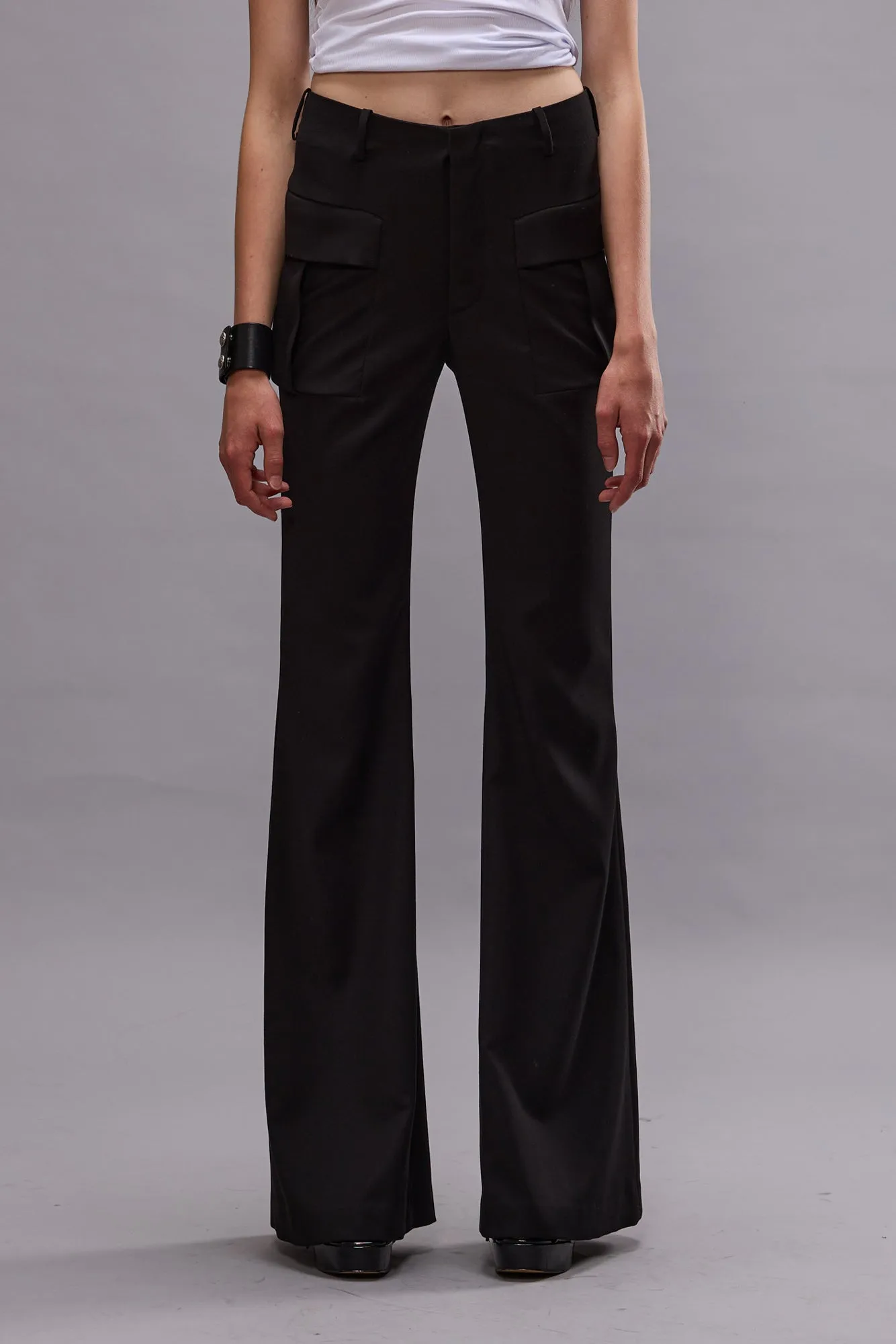 FLARE LEG TROUSER - BLACK