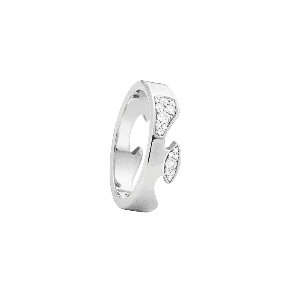 Fusion Diamond End Ring (AA), Size 54 - White Gold - 200010620054