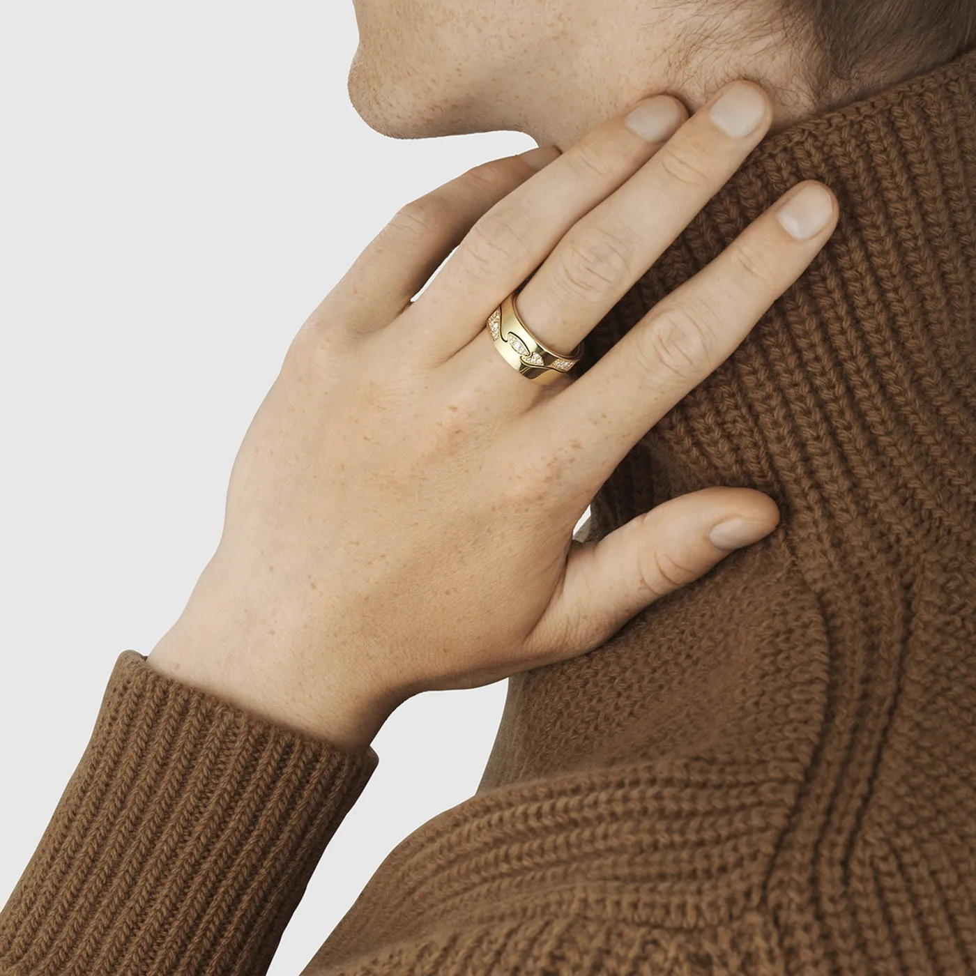 Fusion Diamond End Ring (AA), Size 56 - Gold - 200010590056