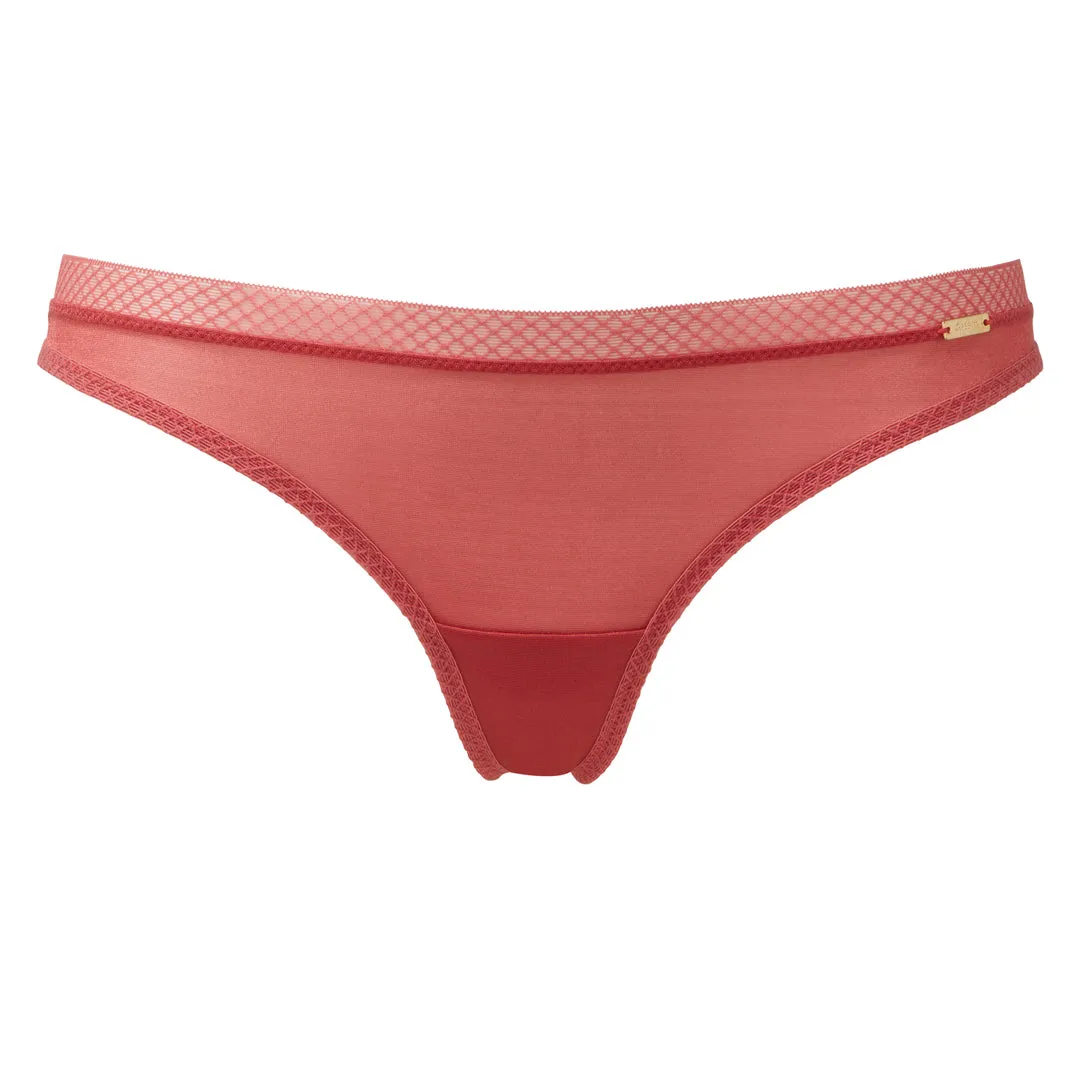Gossard Glossies Raspberry Sorbet Sheer See Through Thong Panty