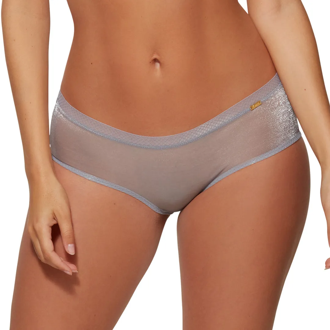 Gossard Glossies Silver Sheer See Through Shorts Panty