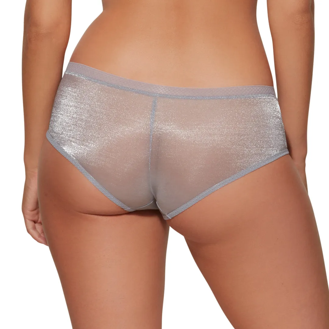 Gossard Glossies Silver Sheer See Through Shorts Panty