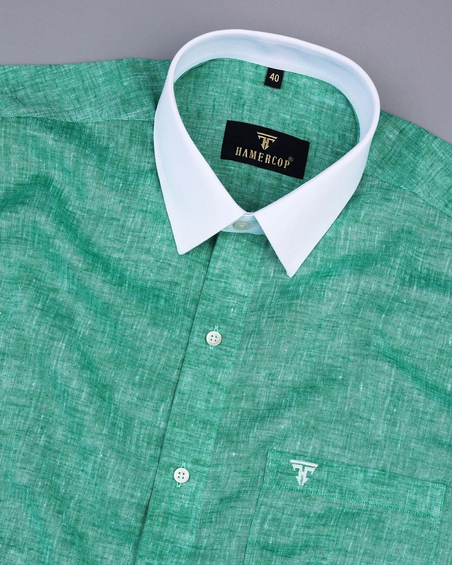 Green Soft Linen Cotton Designer Formal Shirt