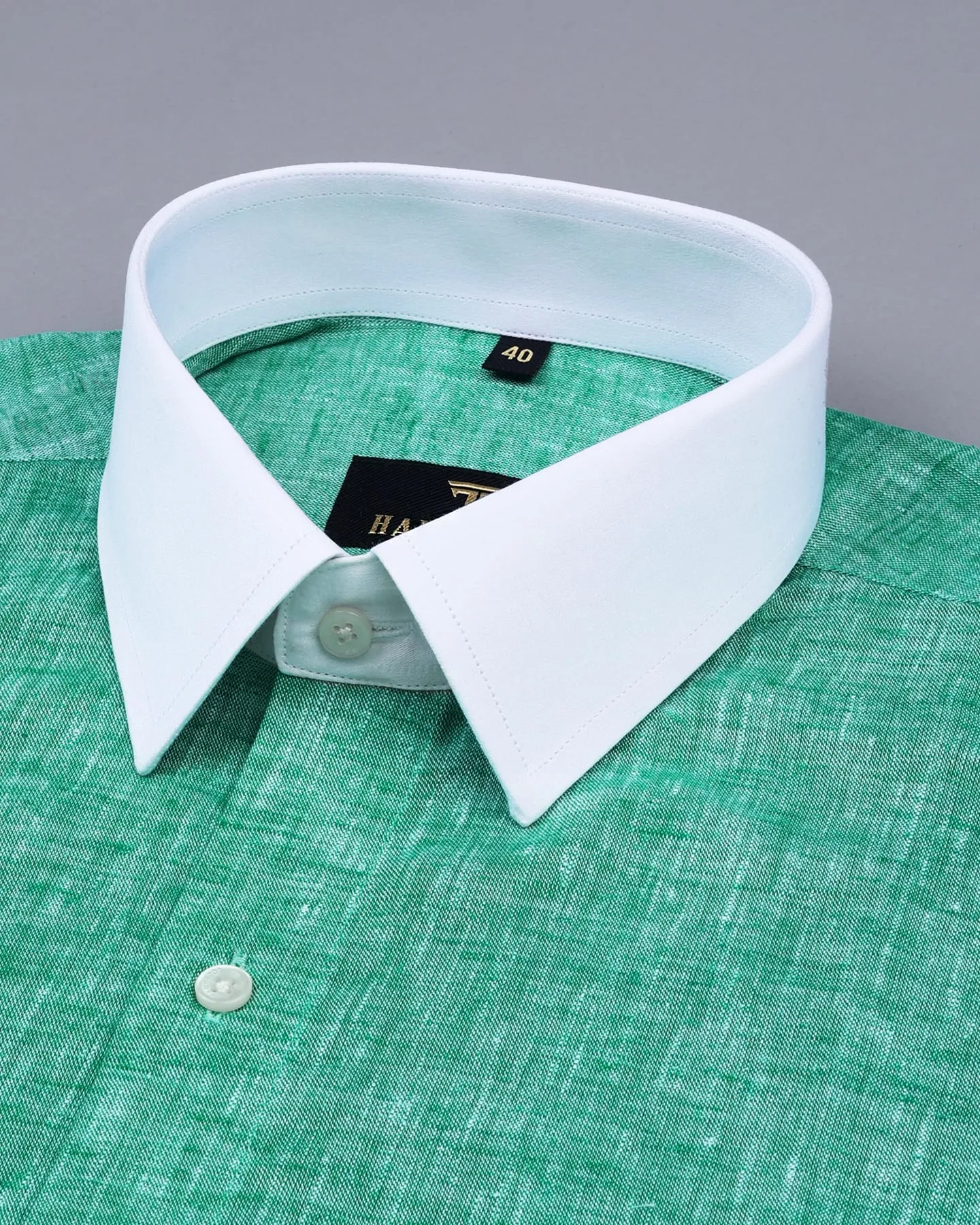 Green Soft Linen Cotton Designer Formal Shirt