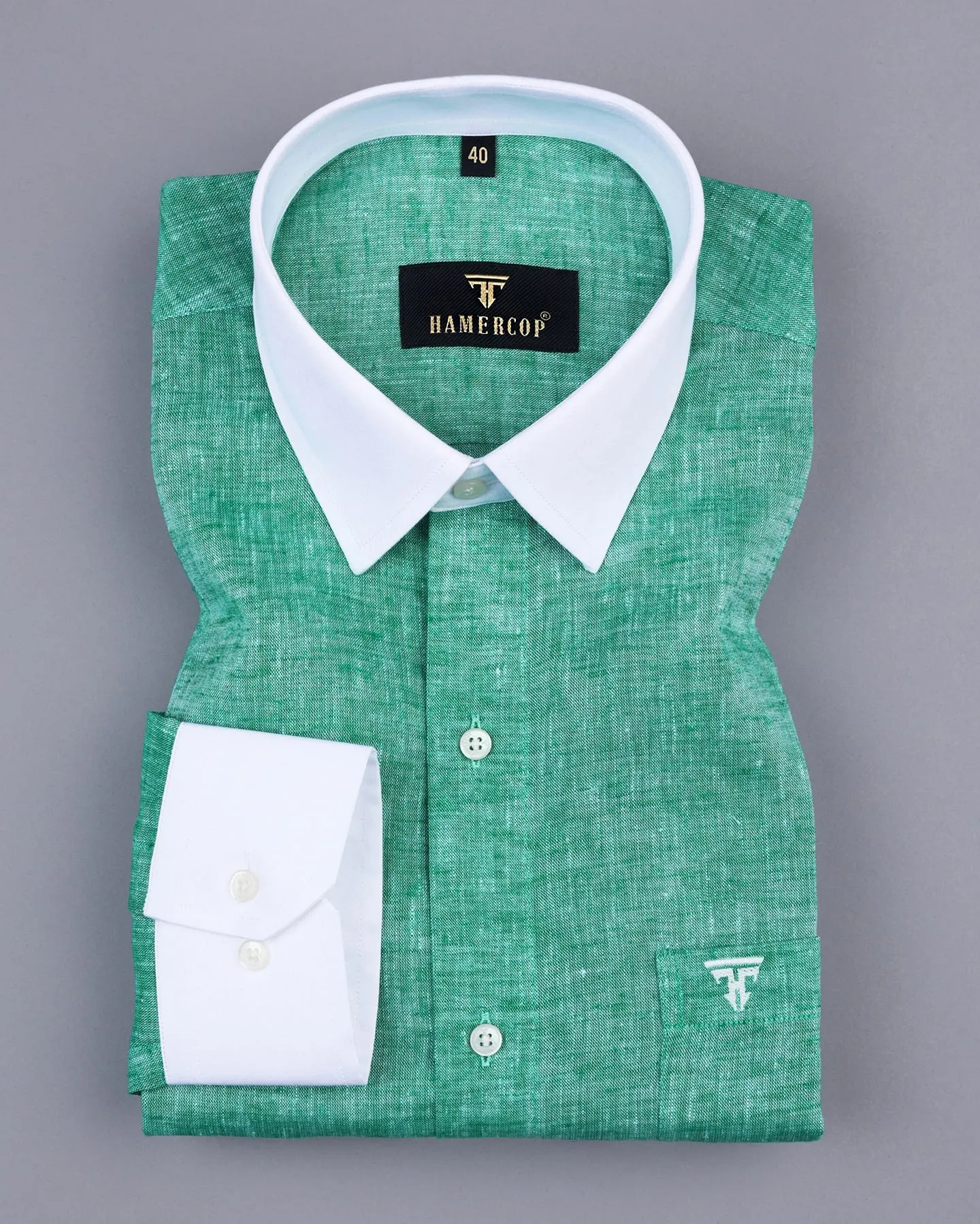 Green Soft Linen Cotton Designer Formal Shirt