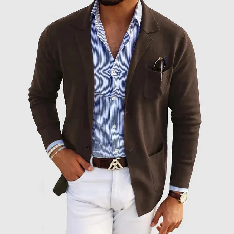Jeffrey - Trendy heren cardigan met casual knopen en zakken