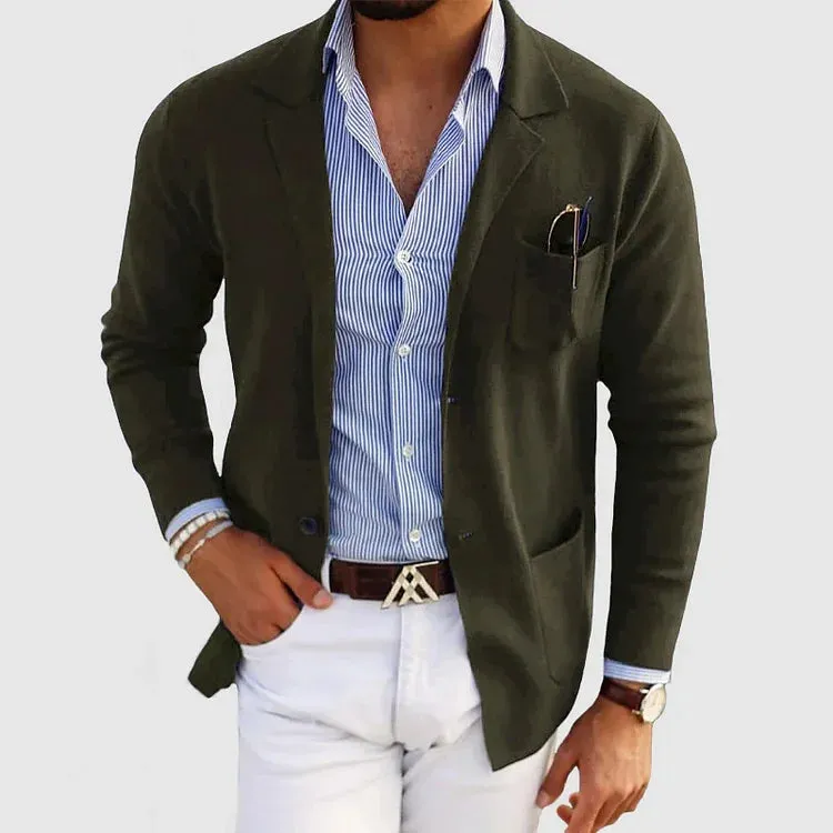 Jeffrey - Trendy heren cardigan met casual knopen en zakken