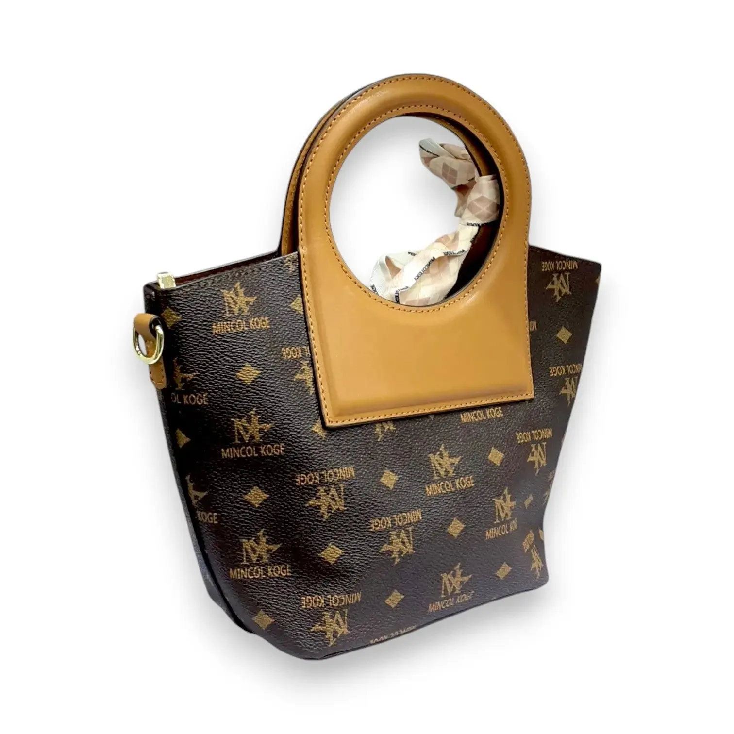 Mincol Koge Handbag with Scarf Accent