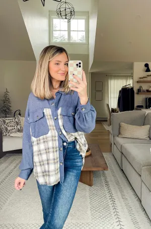 Plaid Waffle Mix Vintage Shacket