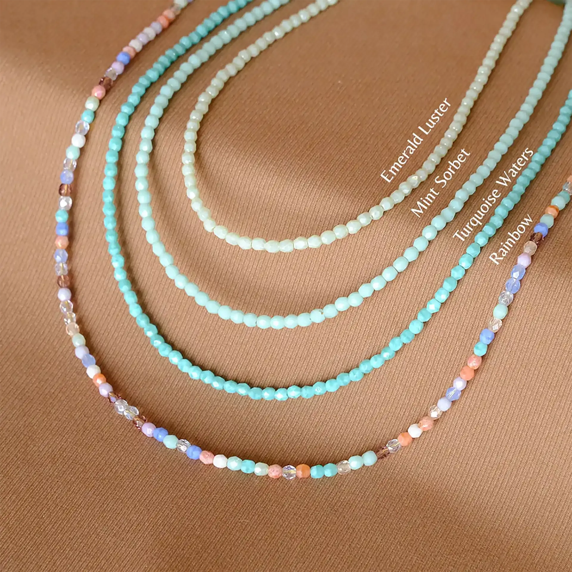Rainbow Glass Beaded Bracelet – Gold Clasp