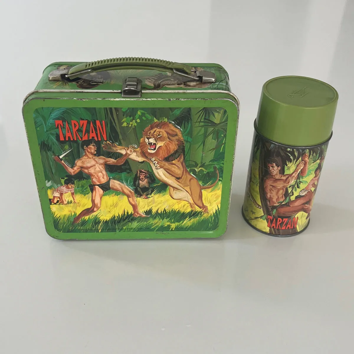 Rare Vintage 1966 Tarzan Lunchbox with Thermos