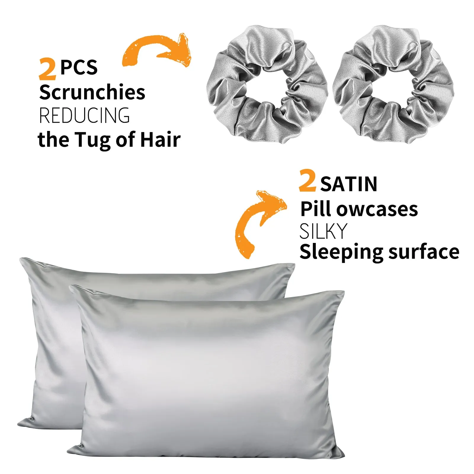 Satin Pillowcase - Gray