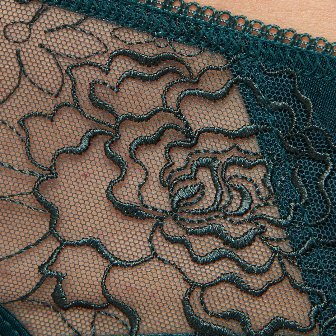 Semi Sheer Thong Panty Pamela Pine Green