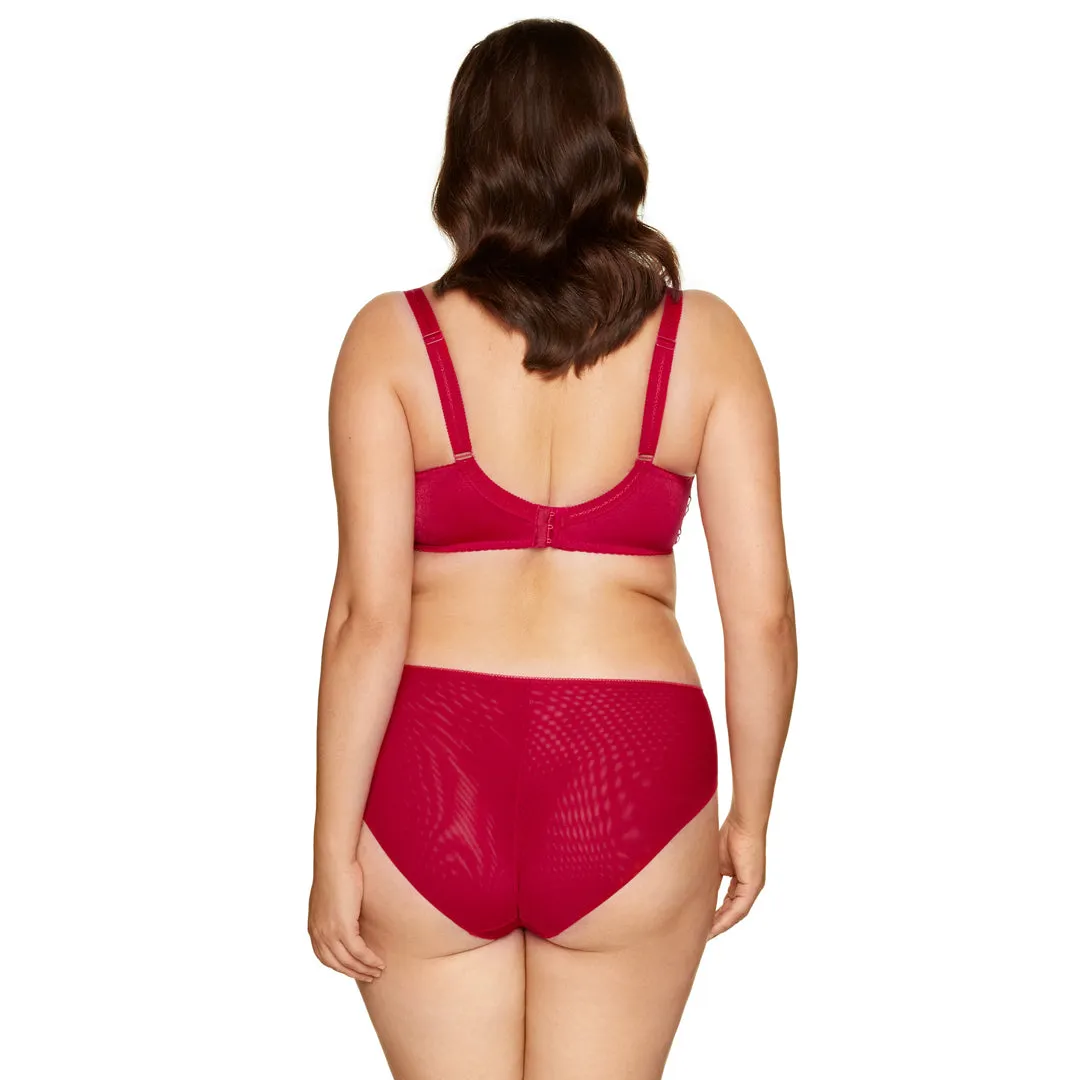Sheer Mesh Balconette Bra Gorteks Pamela Red