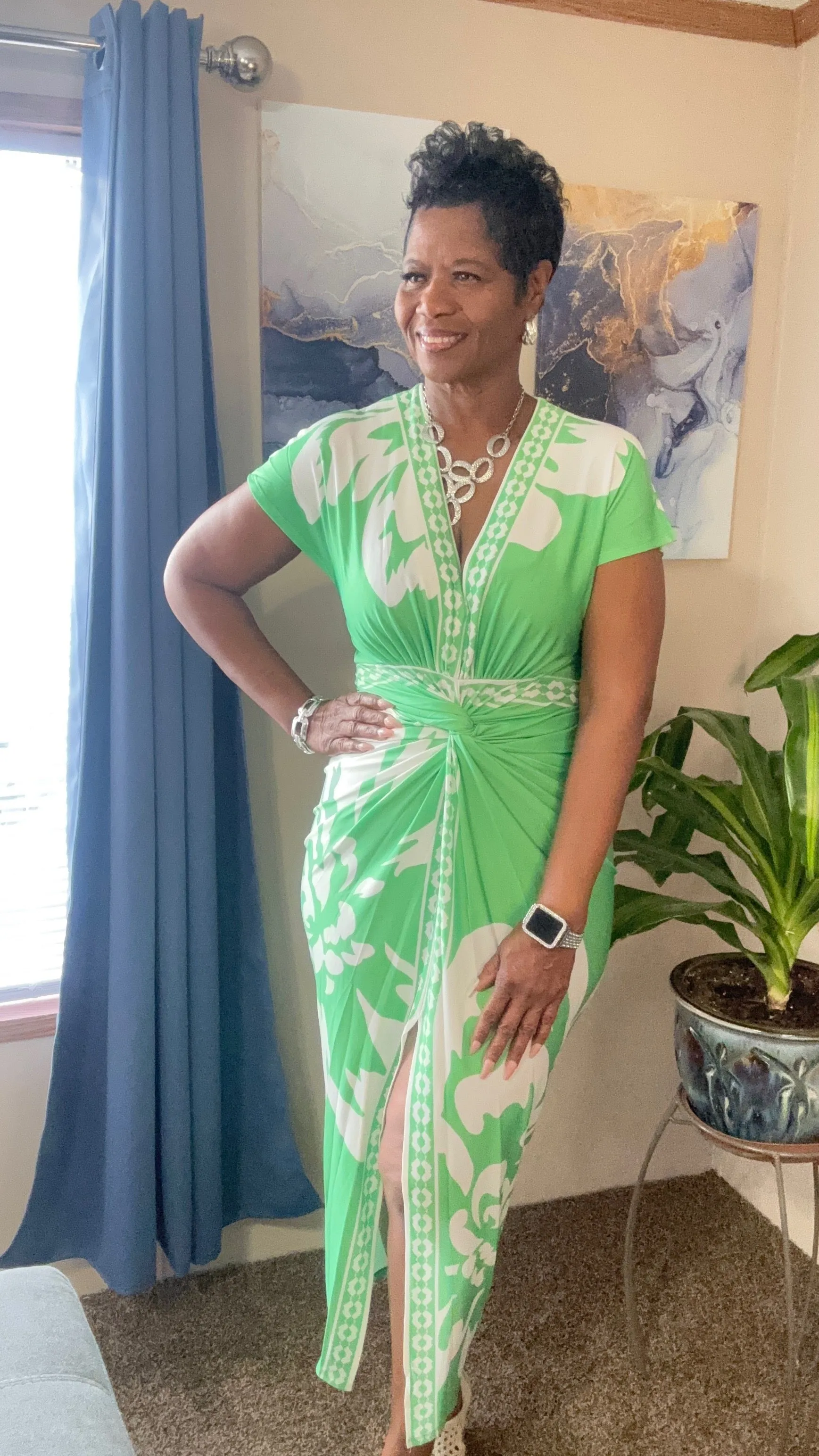 Taste of love apple green fitted dress