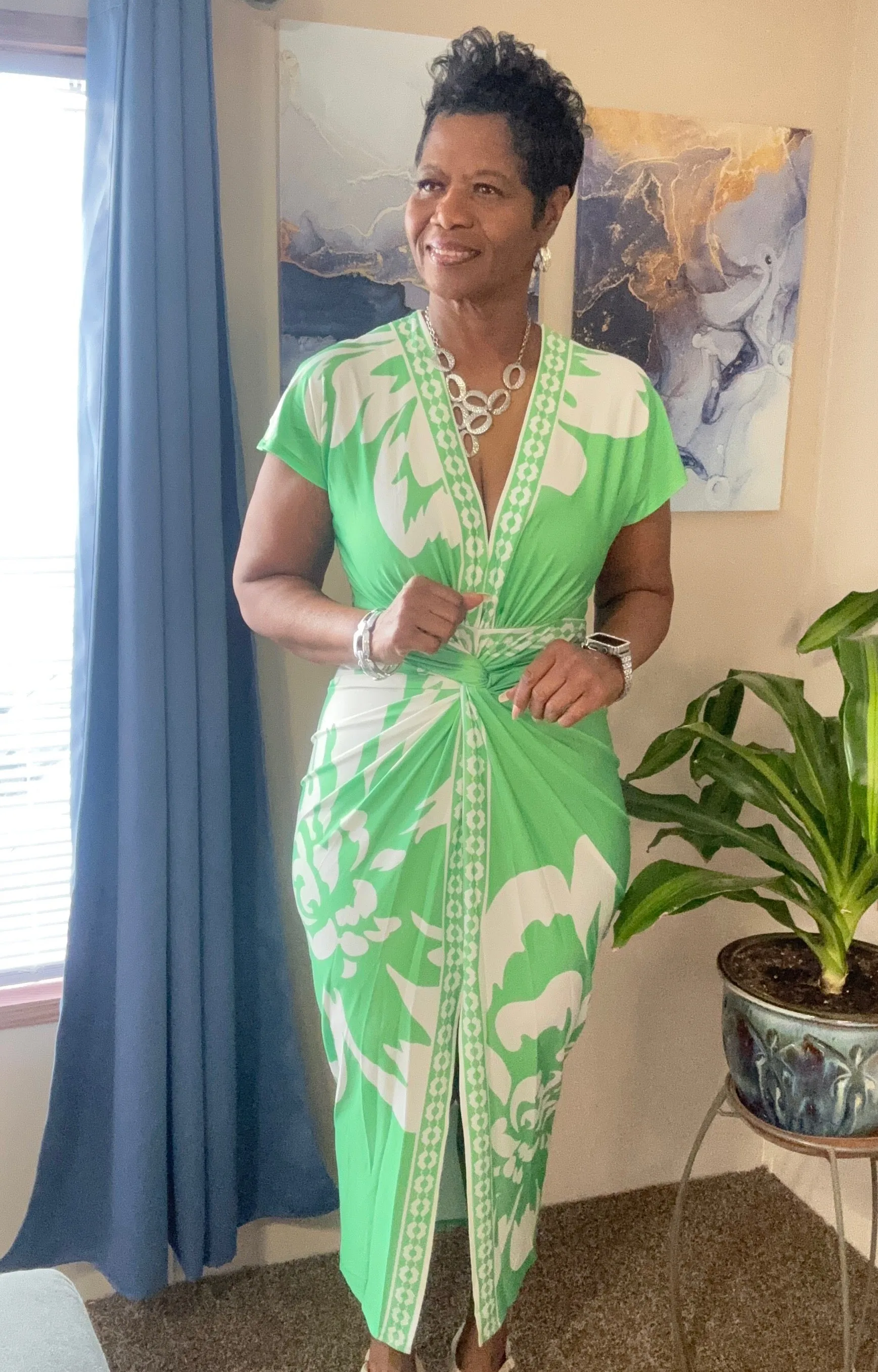 Taste of love apple green fitted dress