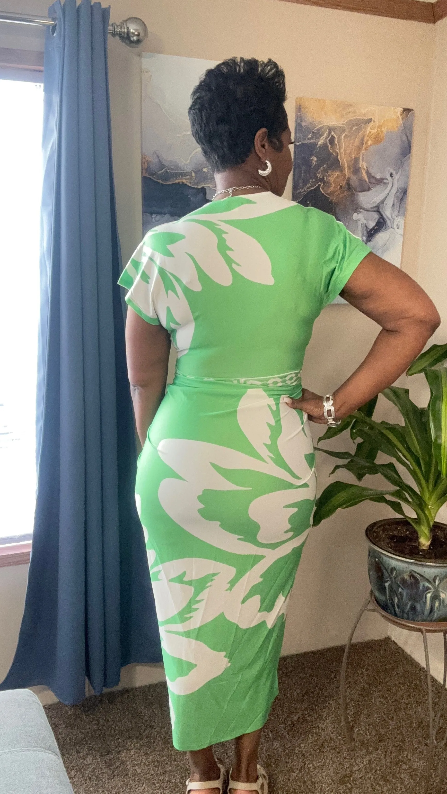 Taste of love apple green fitted dress