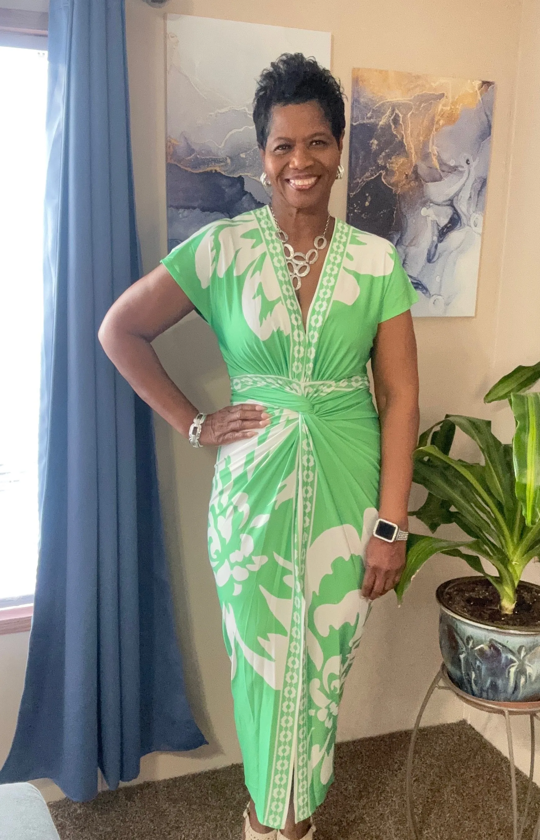 Taste of love apple green fitted dress