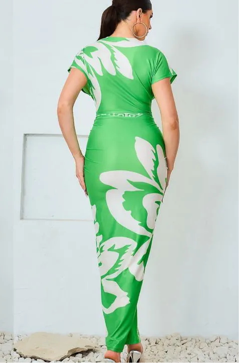 Taste of love apple green fitted dress
