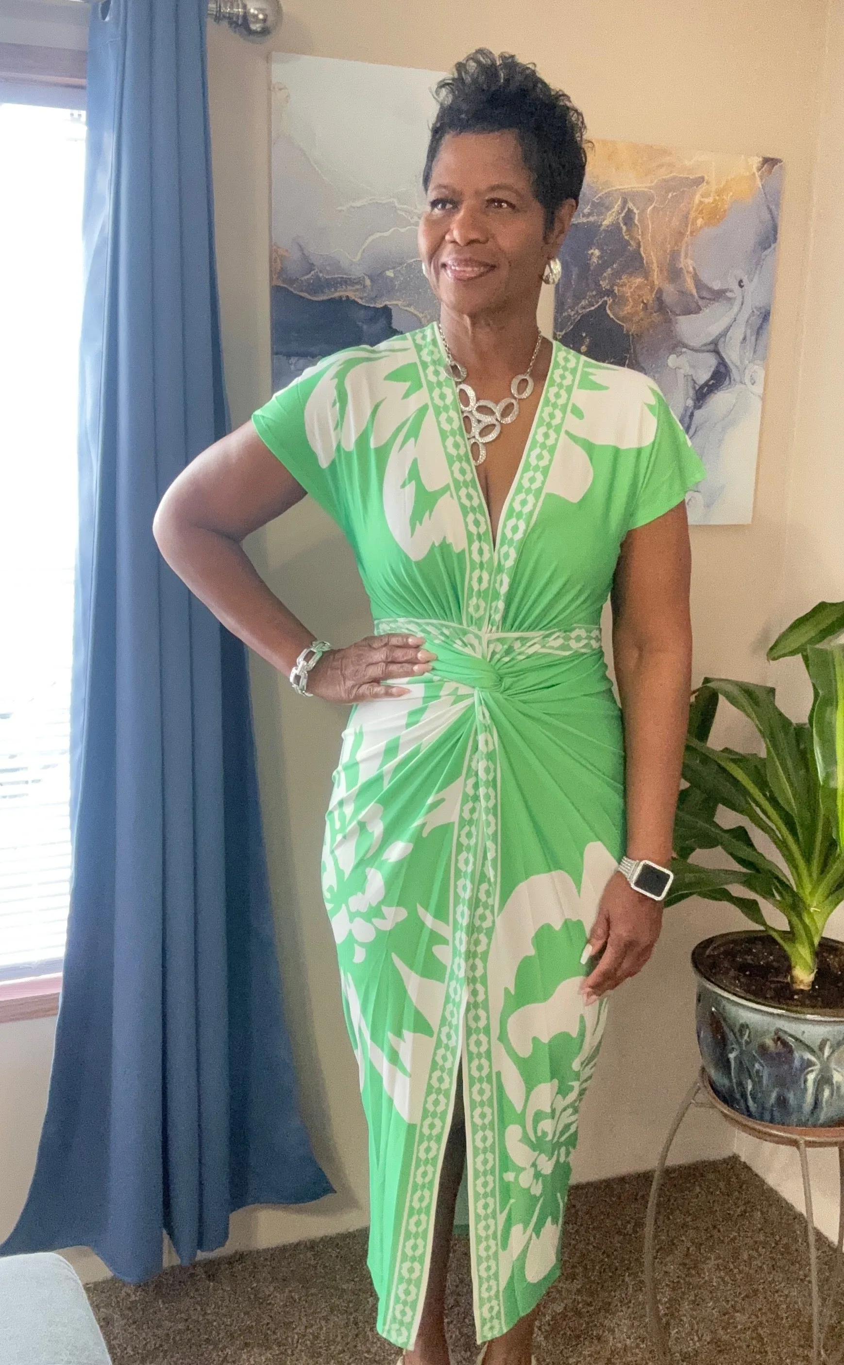 Taste of love apple green fitted dress
