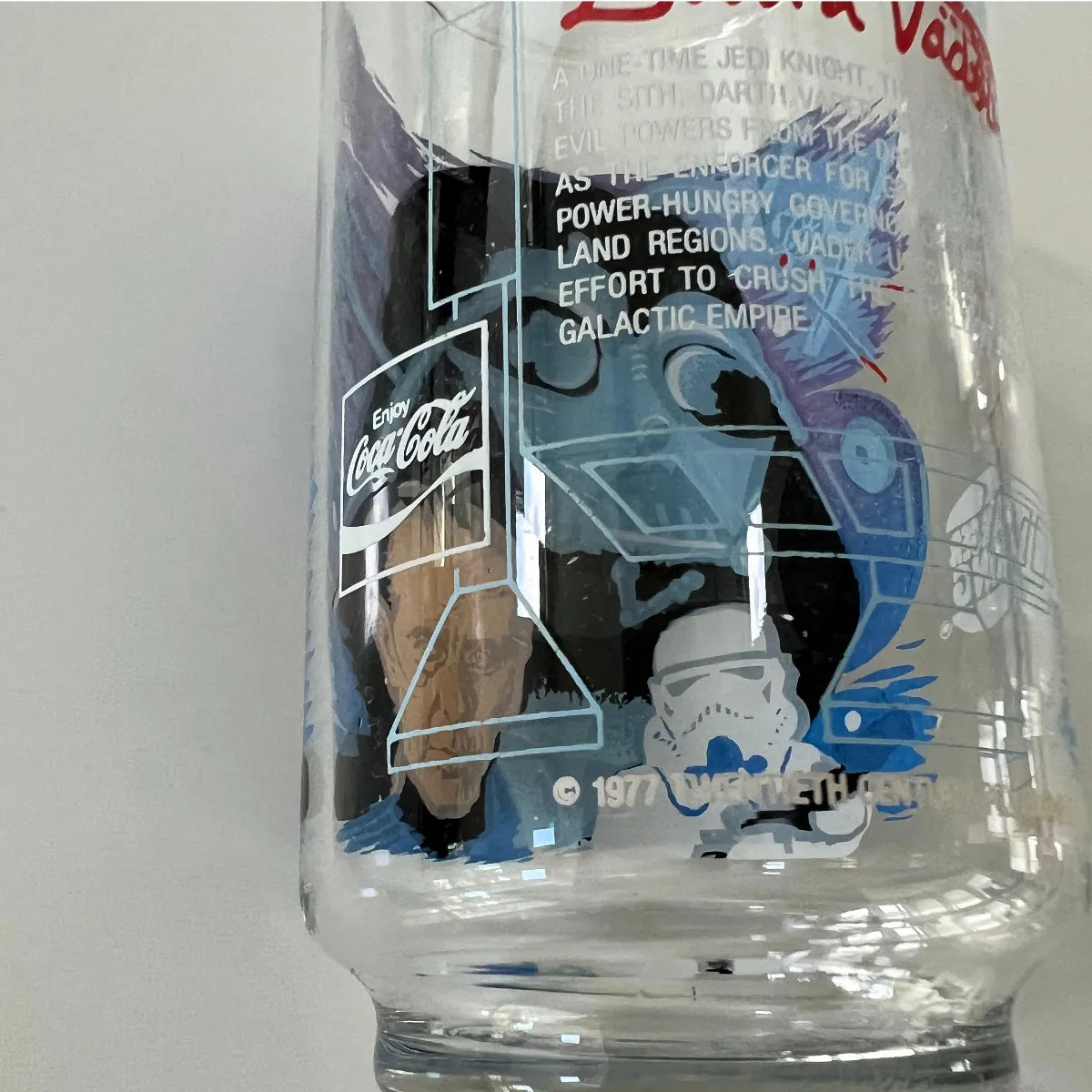 Vintage 1977 Burger King Coca Cola Star Wars Darth Vader Collectible Drinking Glass