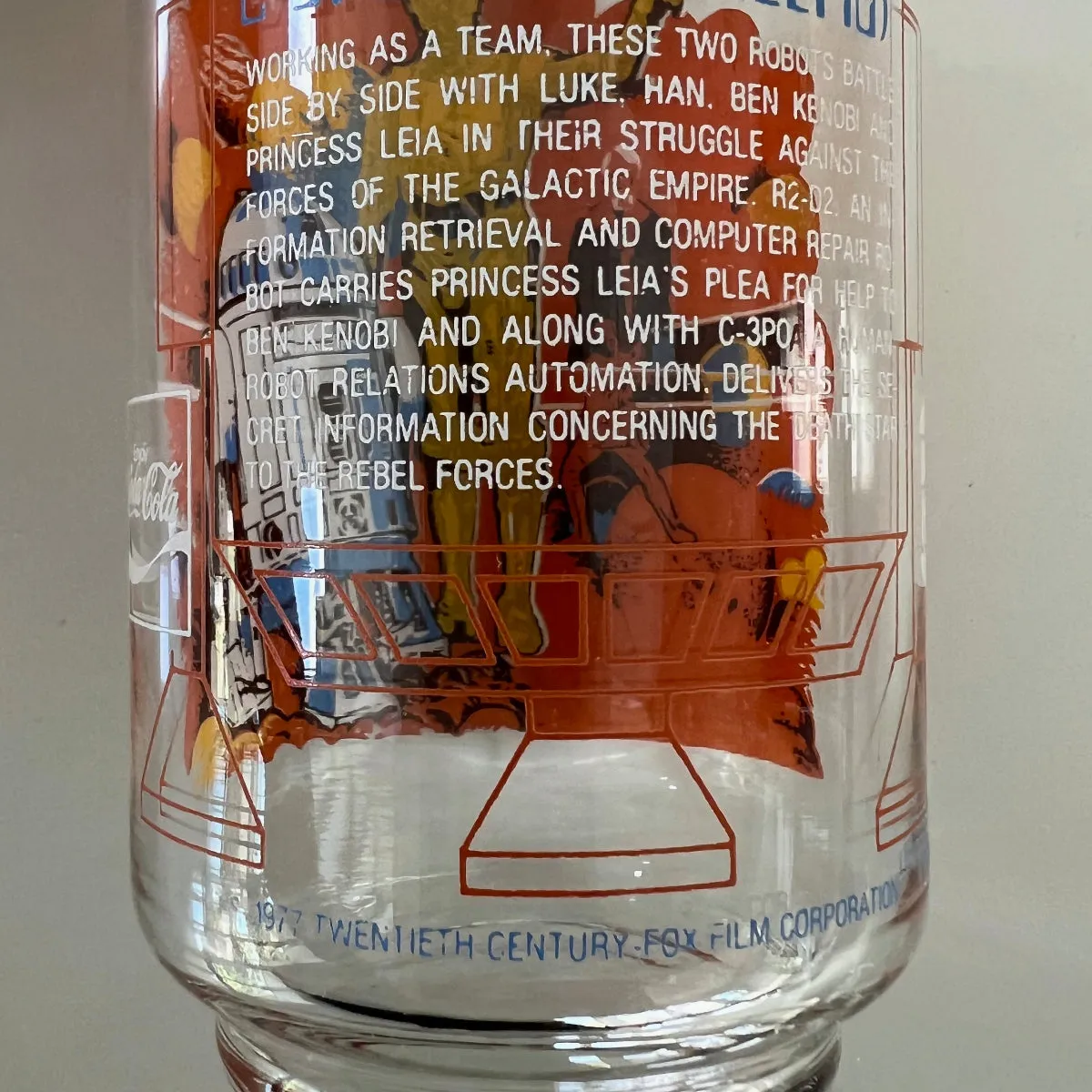 Vintage 1977 Burger King Star Wars R2-D2 C-3P0 Collectible Drinking Glass
